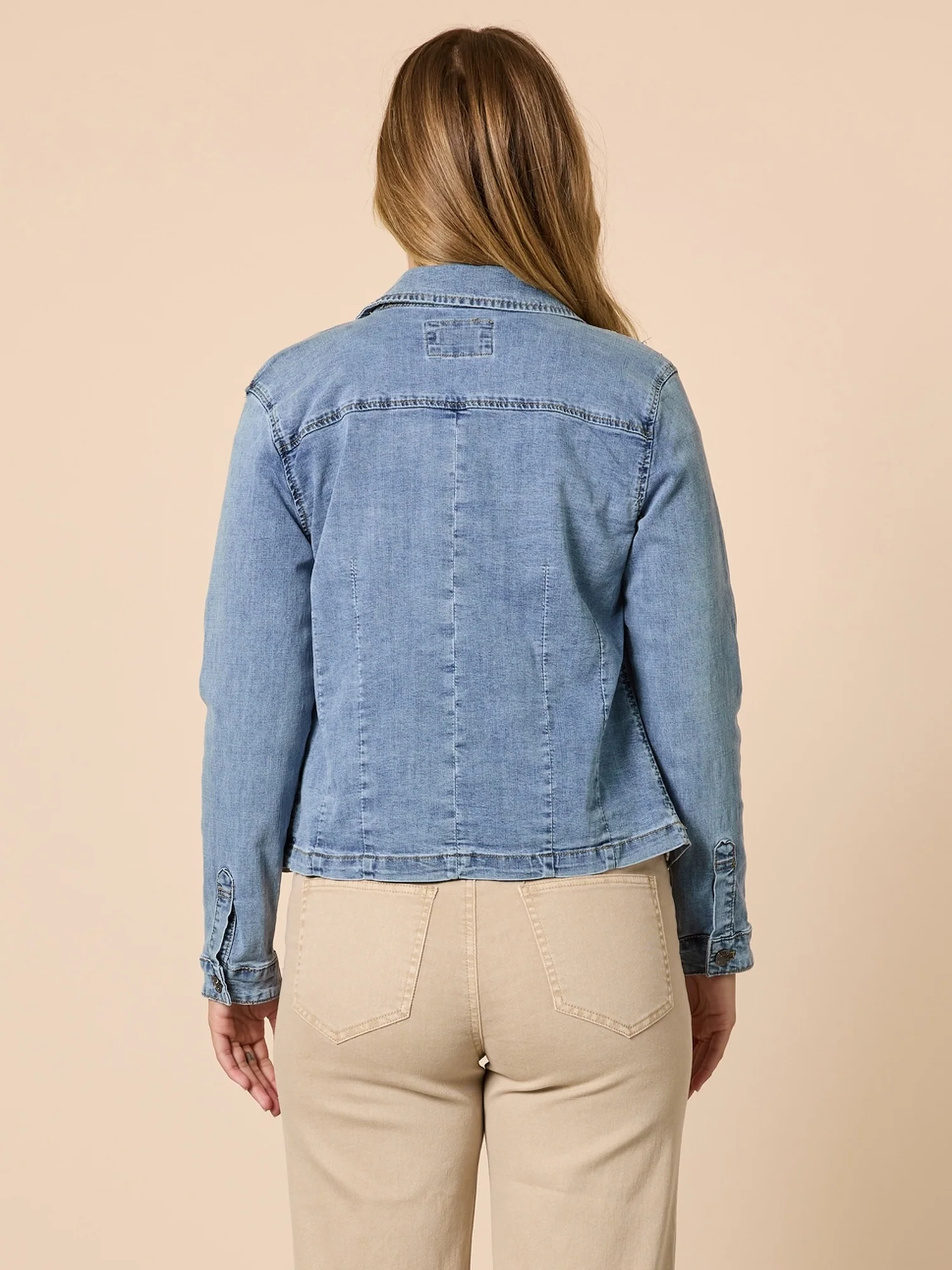 Retro Denim Jacket - Washed Denim - Image 5