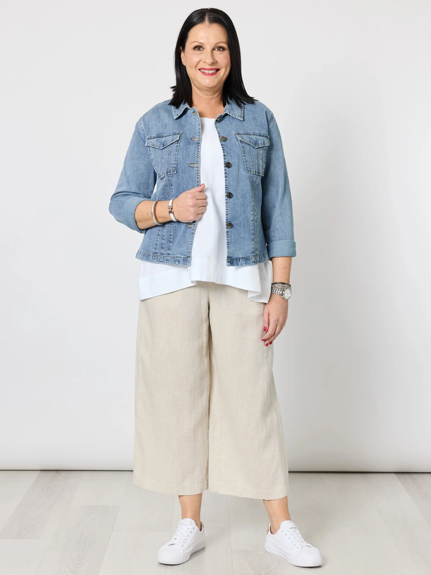 Retro Denim Jacket - Washed Denim - Image 8
