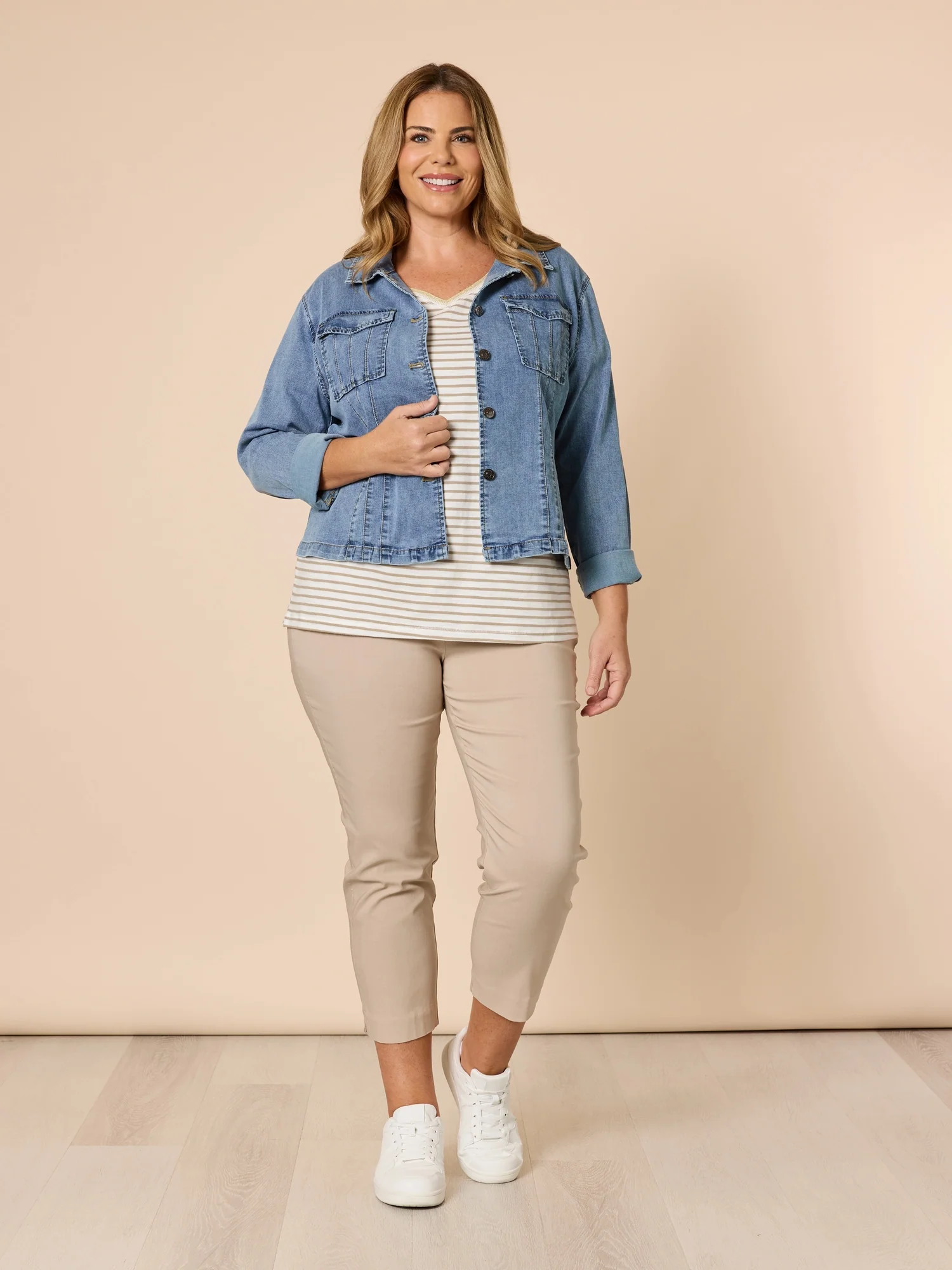 Retro Denim Jacket - Washed Denim - Image 9