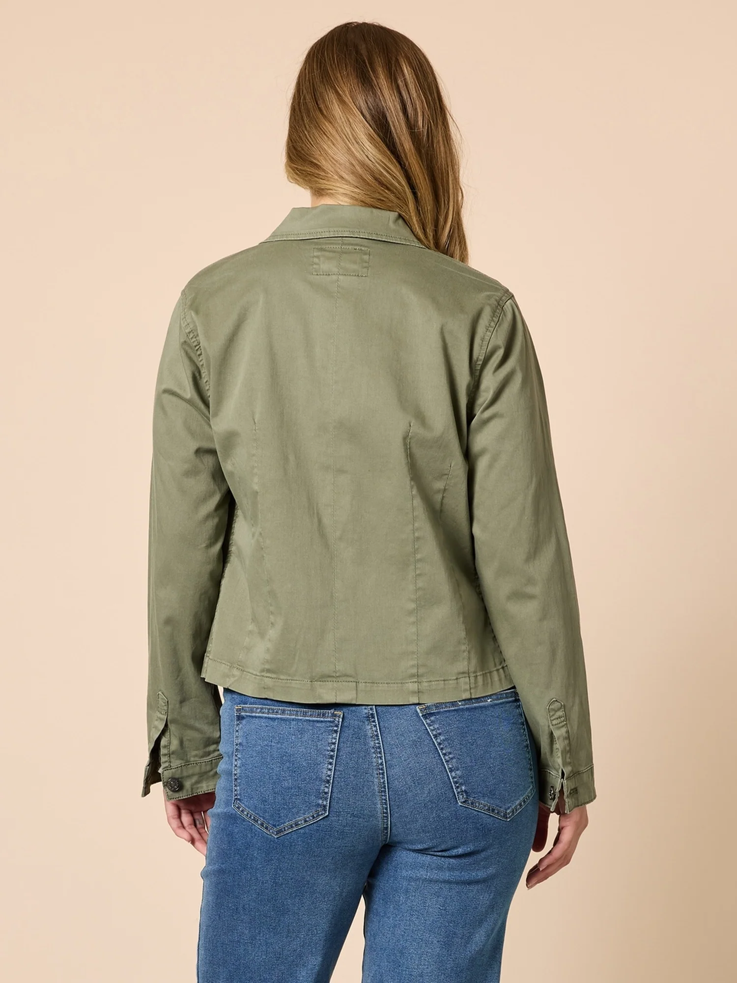 Retro Denim Jacket - Washed Khaki - Image 4