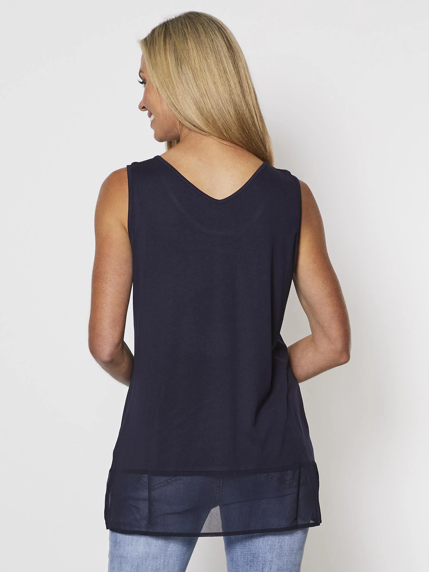 Reversible Tank Top - Navy - Image 4