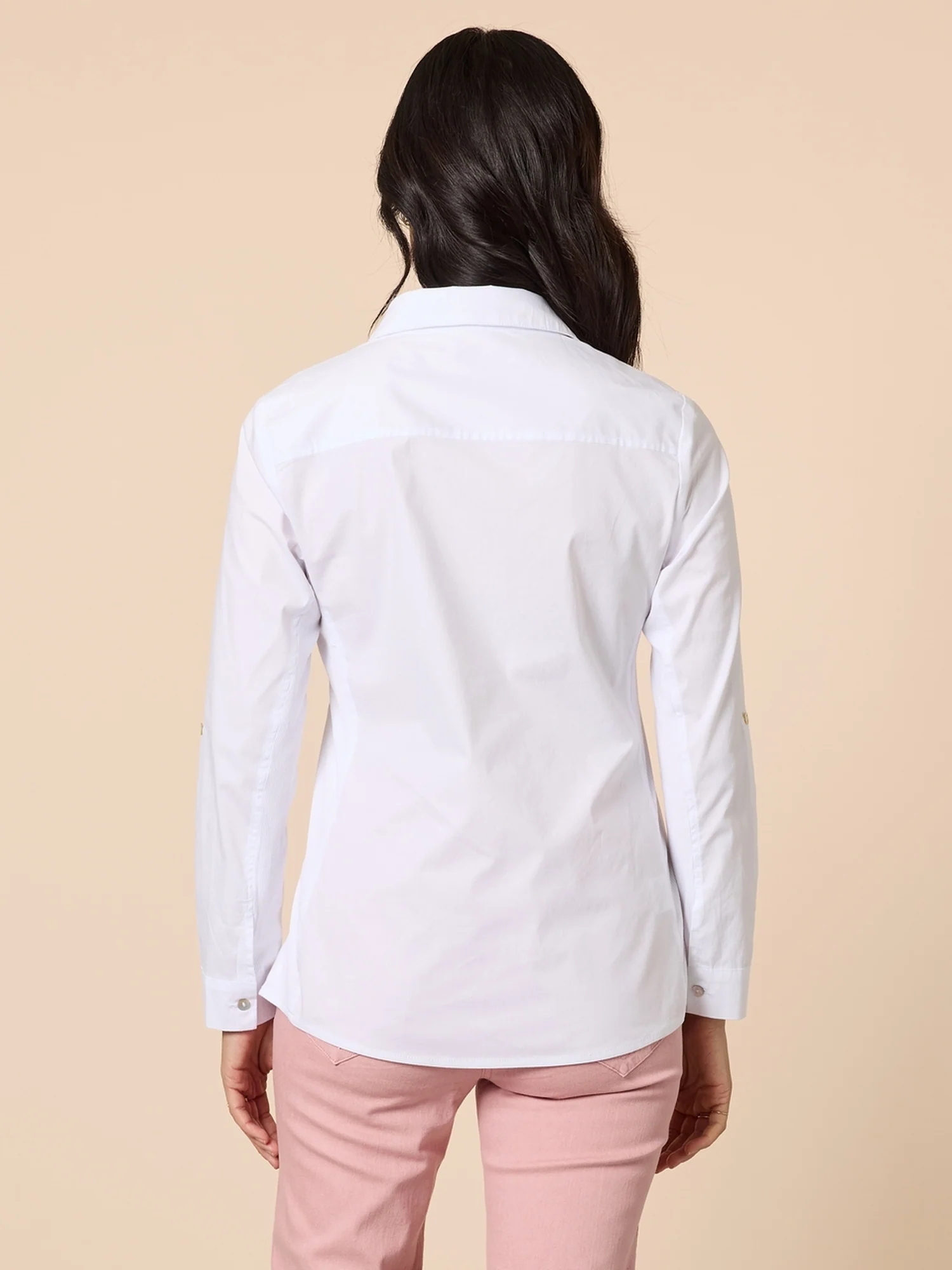 Emma Rib Detail Shirt - White - Image 6