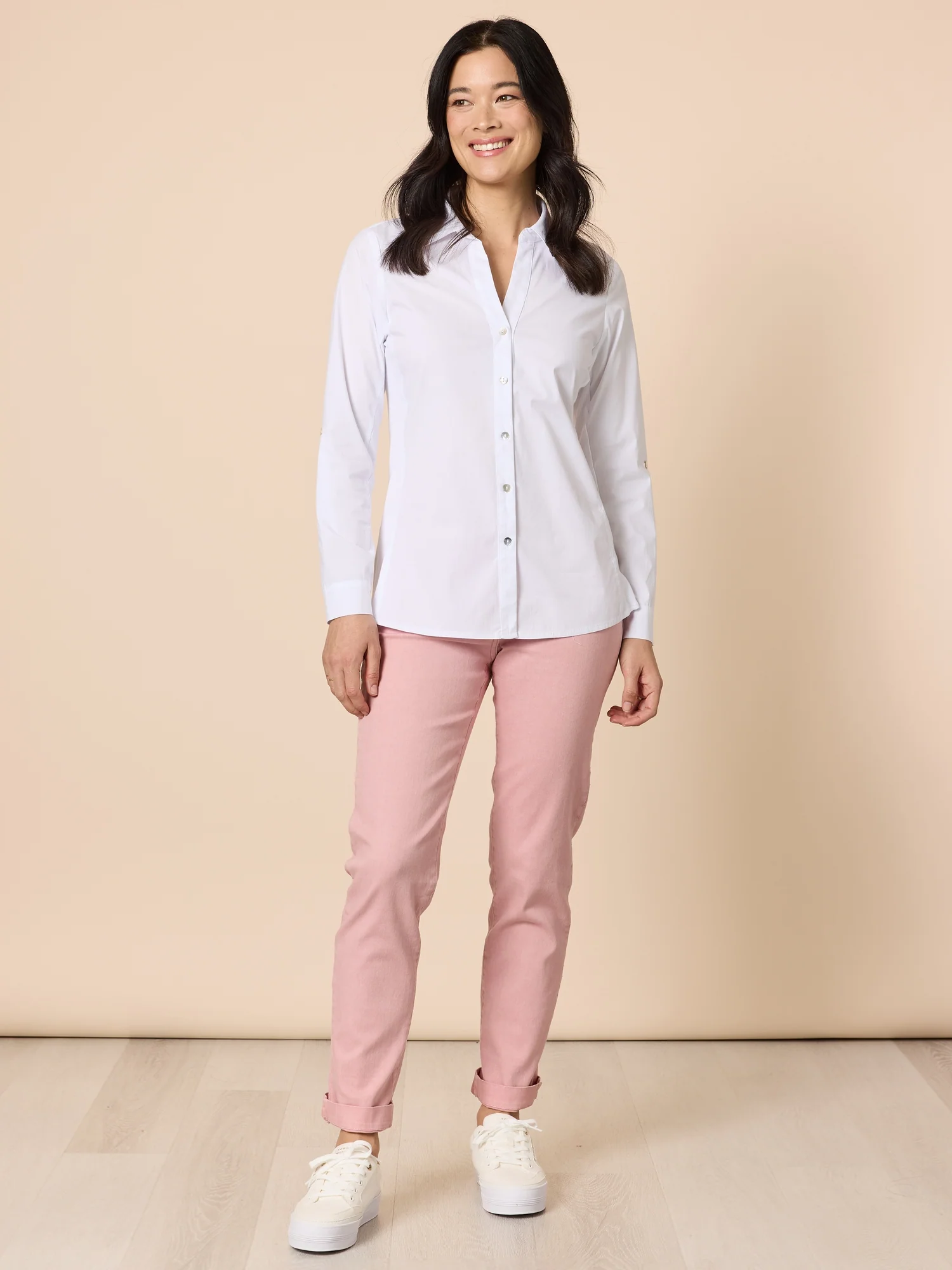 Emma Rib Detail Shirt - White - Image 9