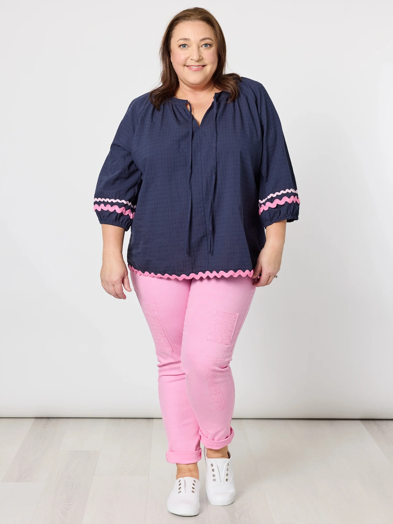 Ric Rac Top - Navy - Image 2
