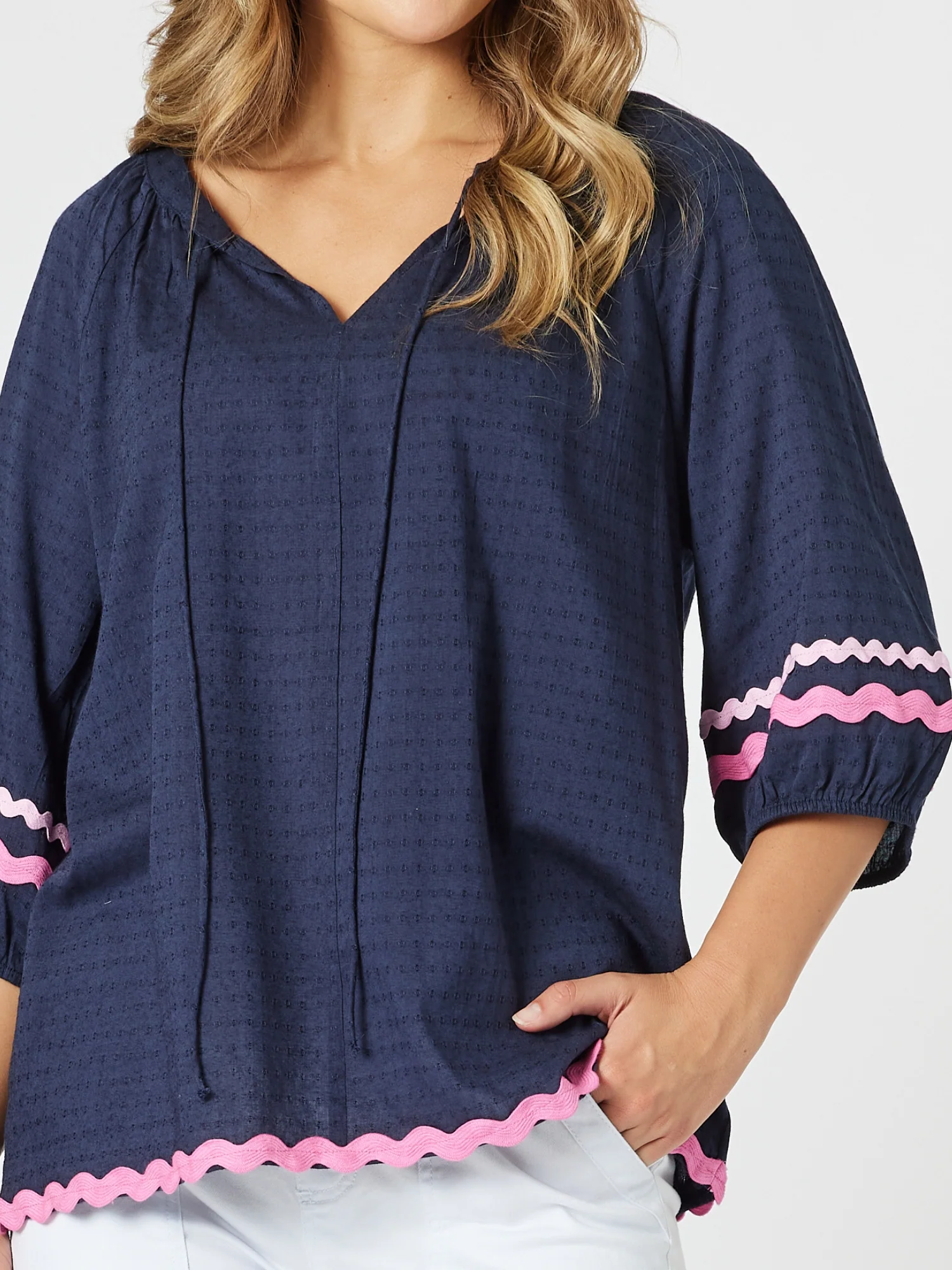 Ric Rac Top - Navy - Image 5
