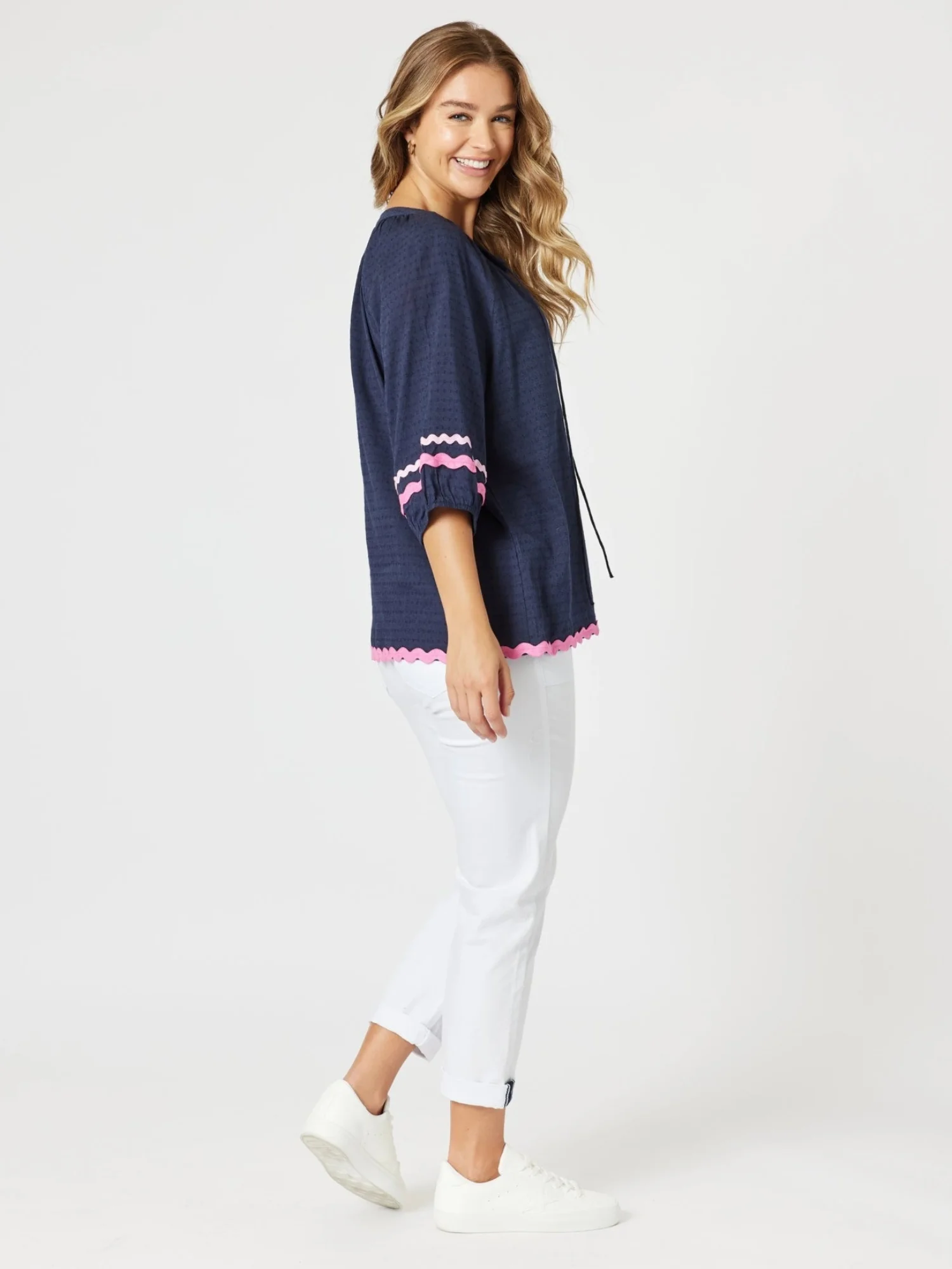Ric Rac Top - Navy - Image 7
