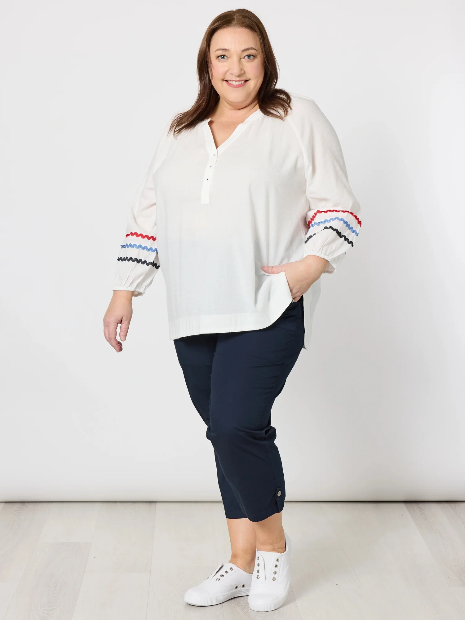Ric Rac Tunic - White/Blue - Image 2