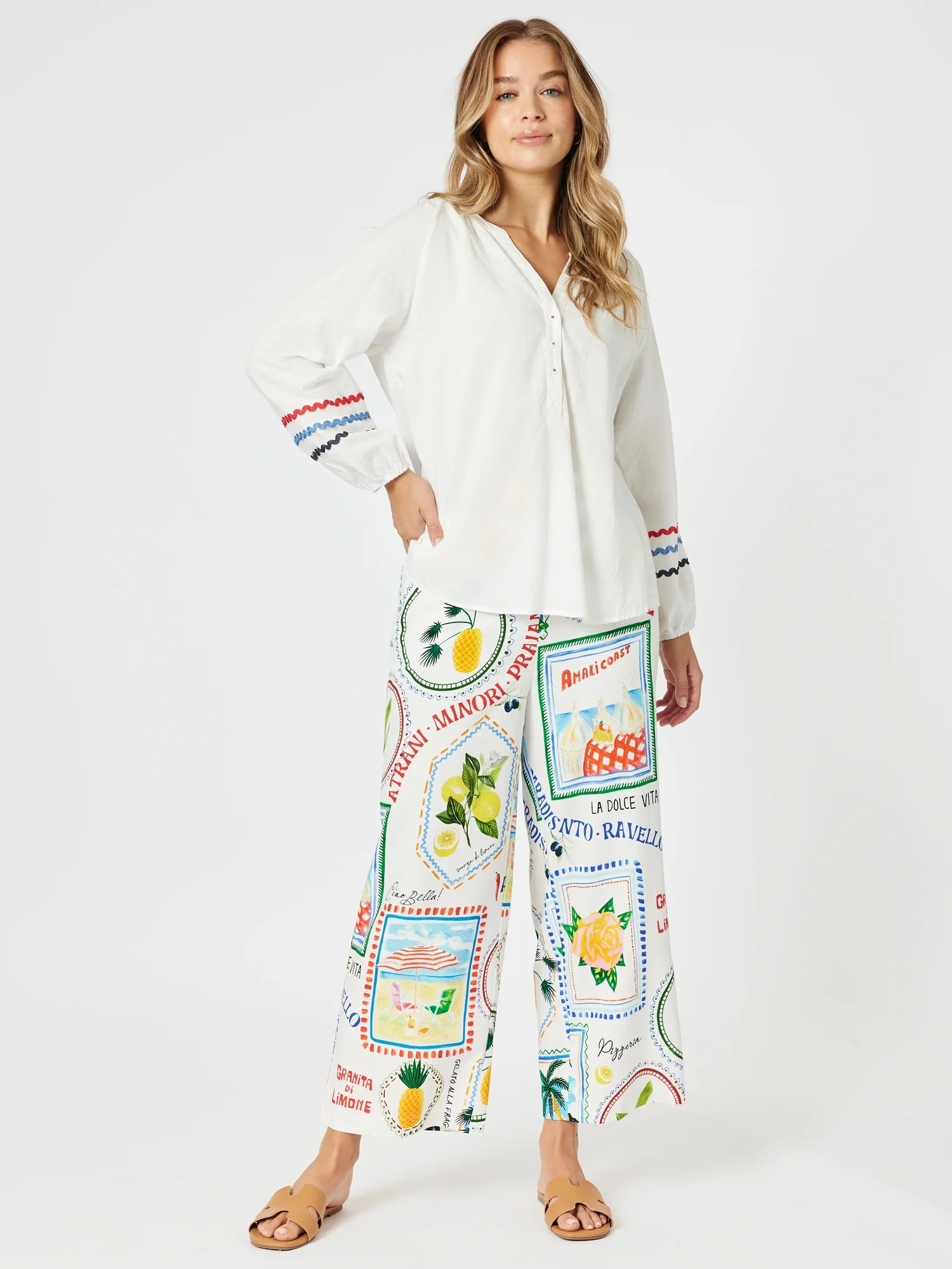 Ric Rac Tunic - White/Blue - Image 3