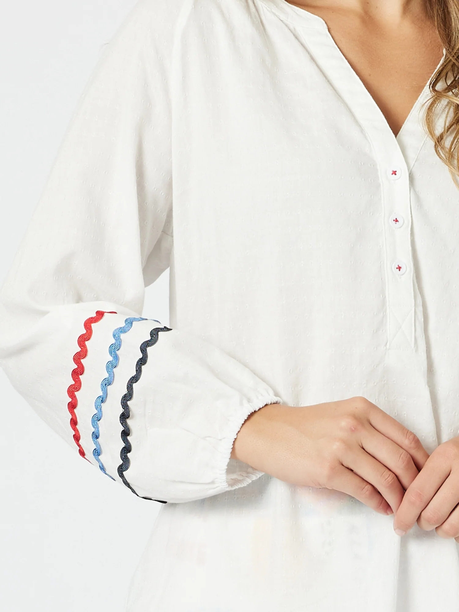 Ric Rac Tunic - White/Blue - Image 4