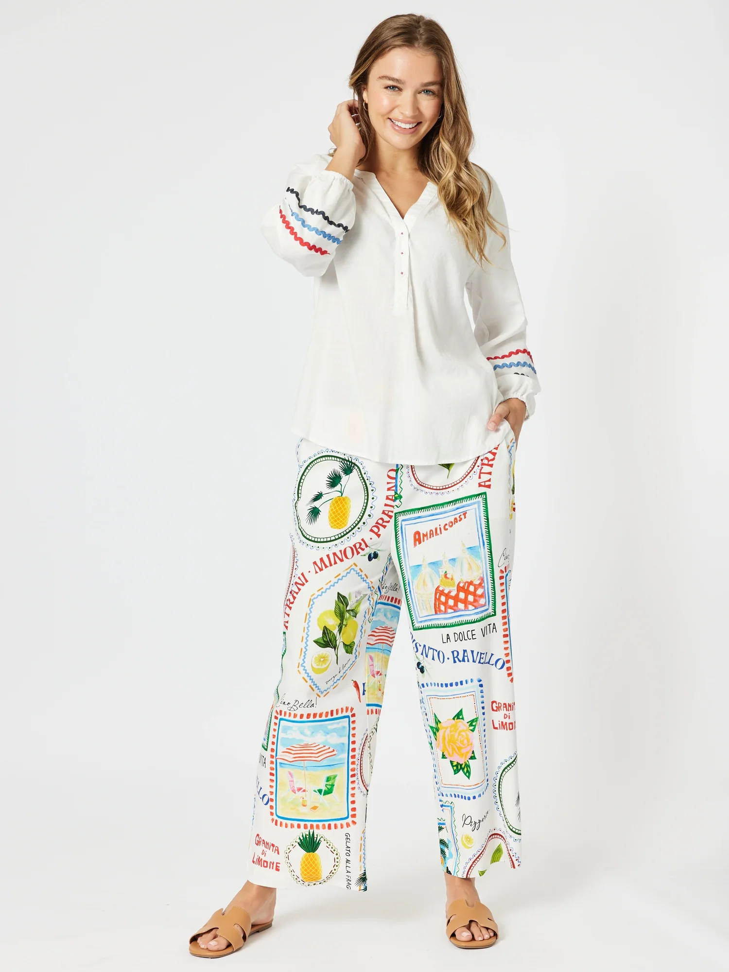 Ric Rac Tunic - White/Blue - Image 5