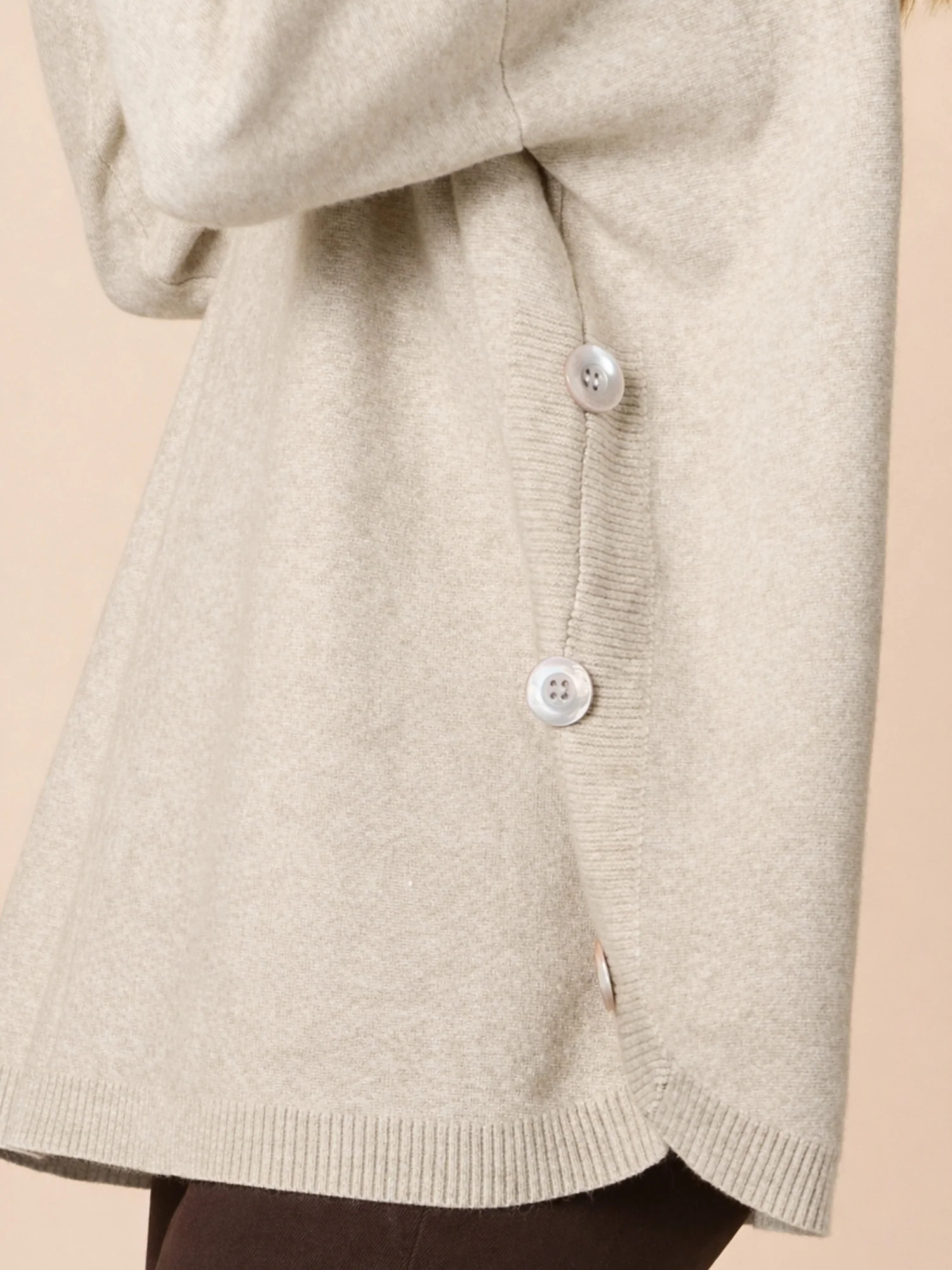 Rochelle Side Button Knit - Natural - Image 5