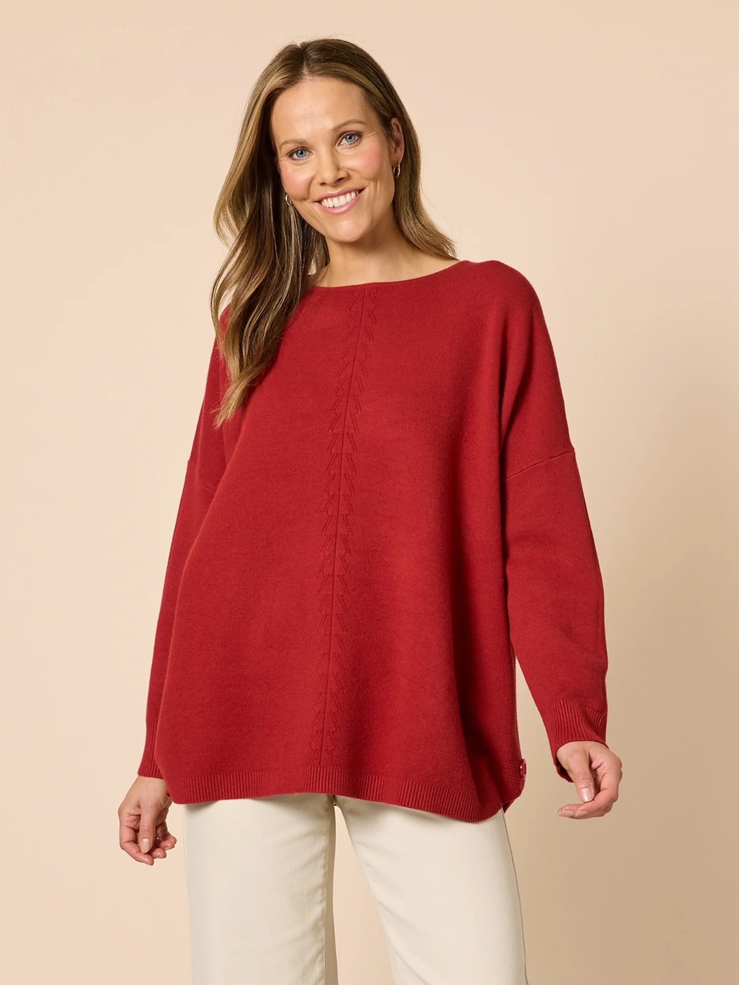 Rochelle Side Button Knit - Paprika