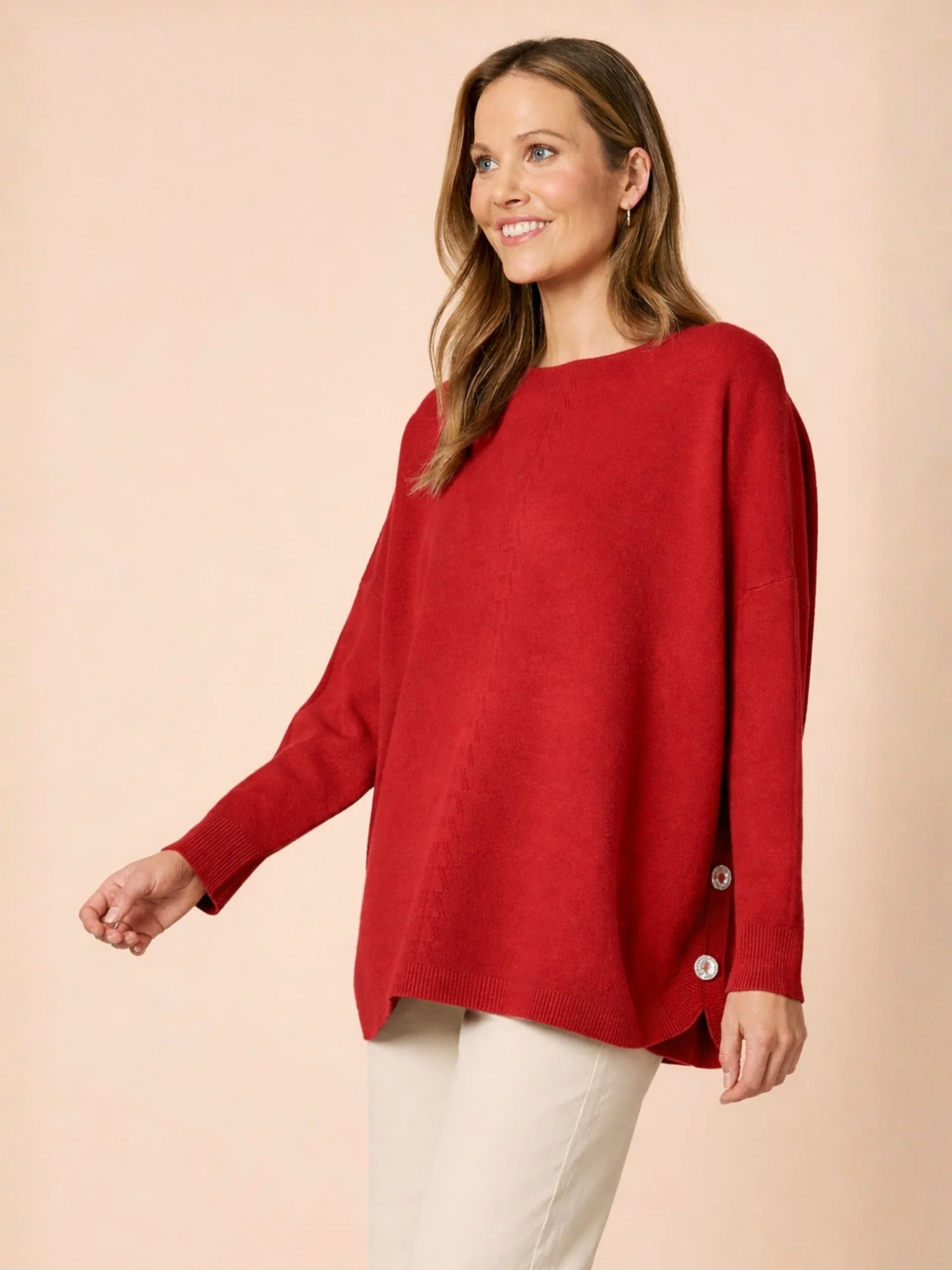 Rochelle Side Button Knit - Paprika - Image 3