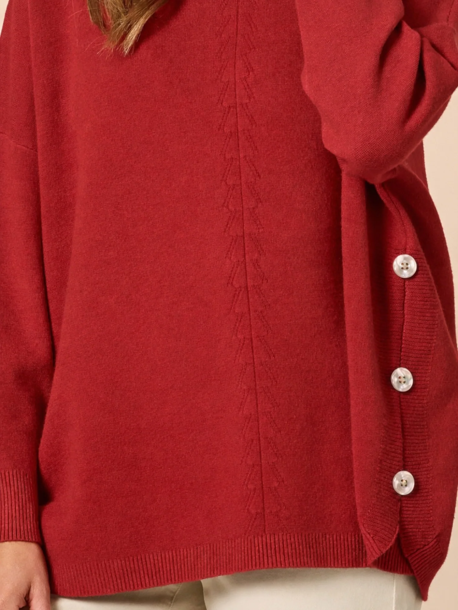 Rochelle Side Button Knit - Paprika - Image 5