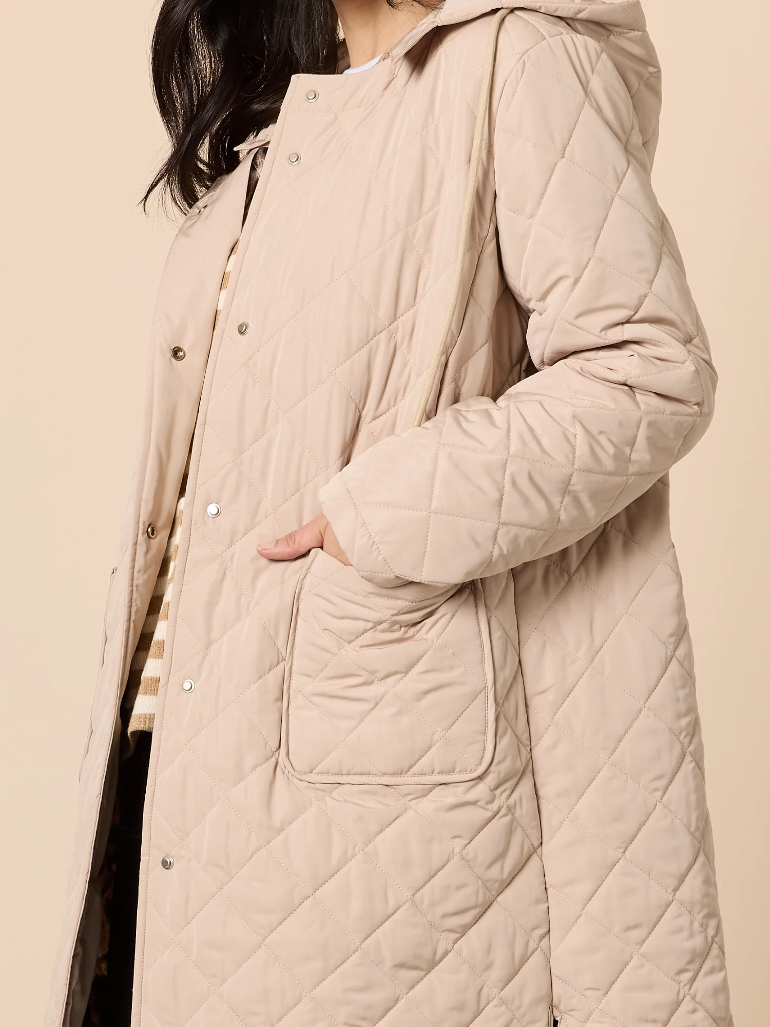Rodeo Longline Quilted Jacket - Natural - Image 4
