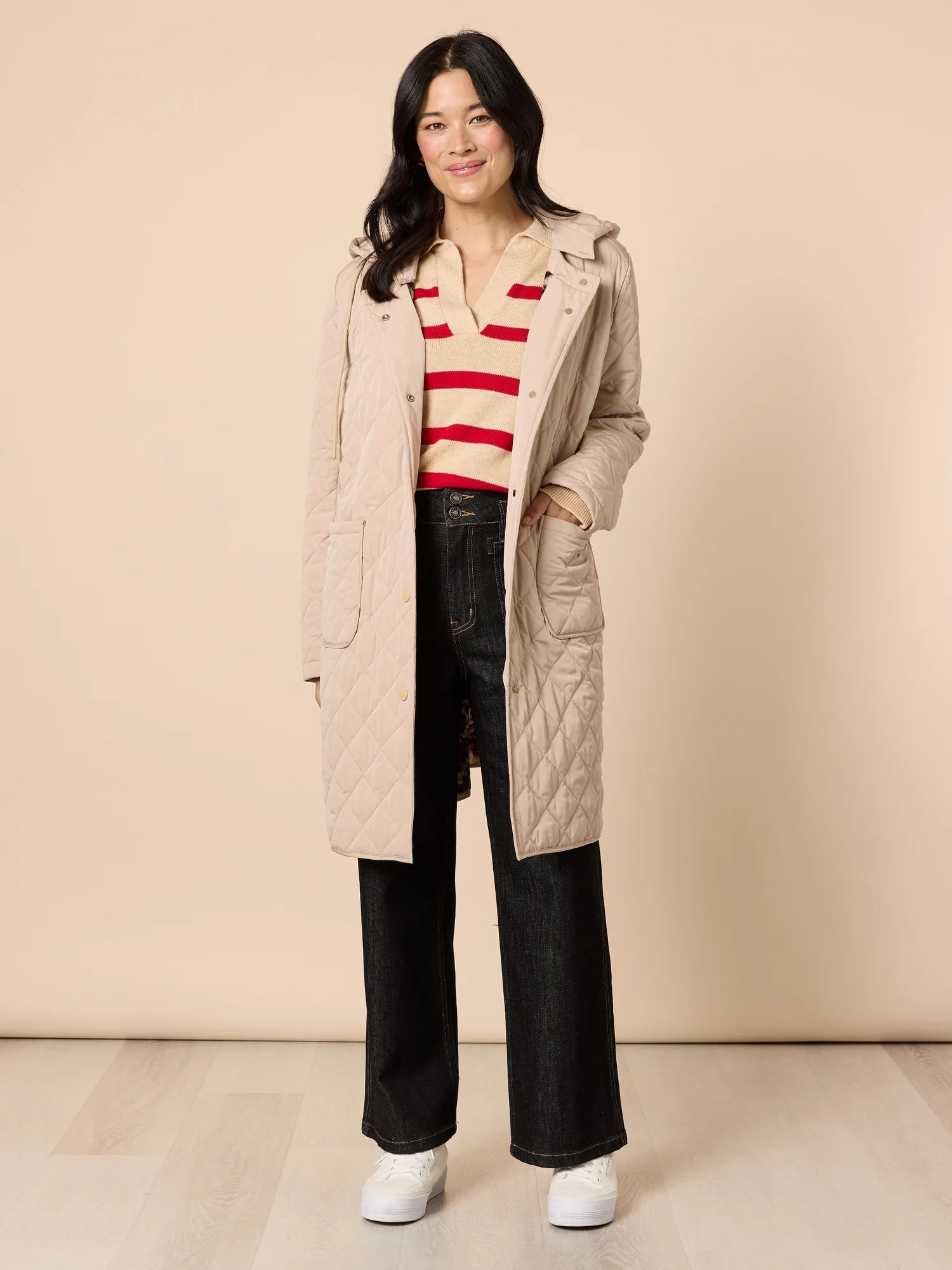 Rodeo Longline Quilted Jacket - Natural - Image 6
