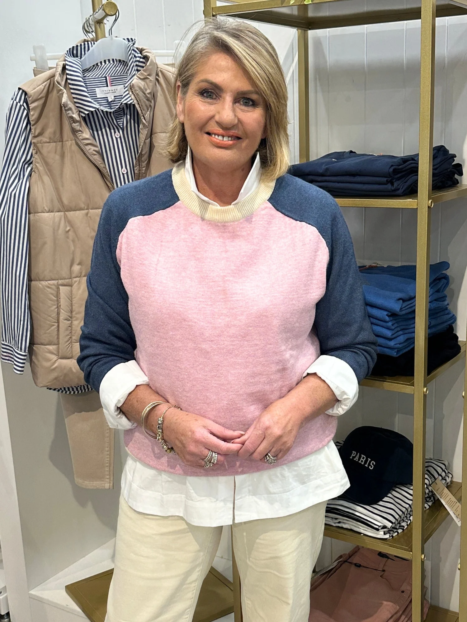 Rosie Contrast Knit - Pink/Multi