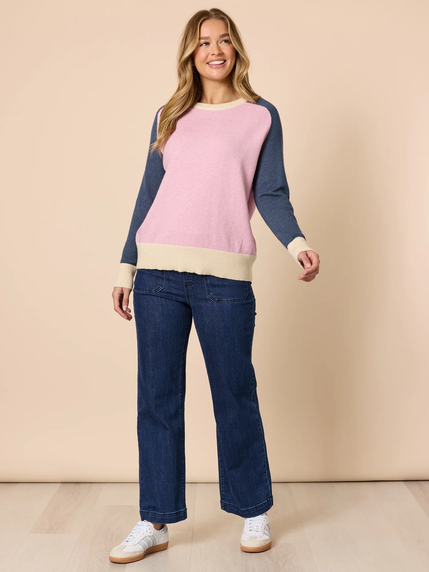Rosie Contrast Knit - Pink/Multi - Image 3