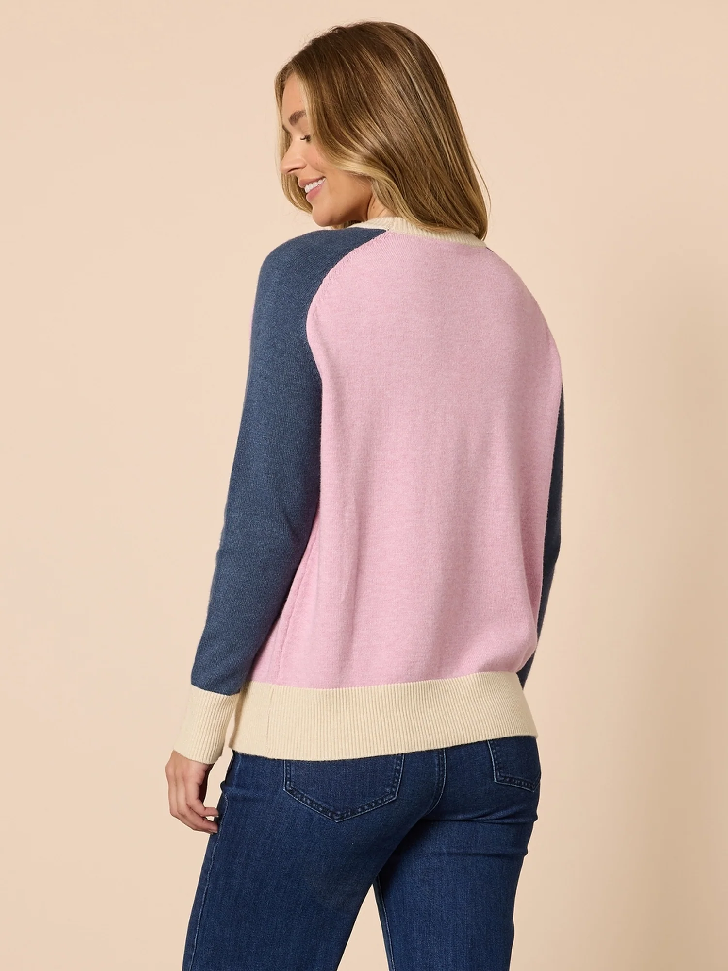 Rosie Contrast Knit - Pink/Multi - Image 6