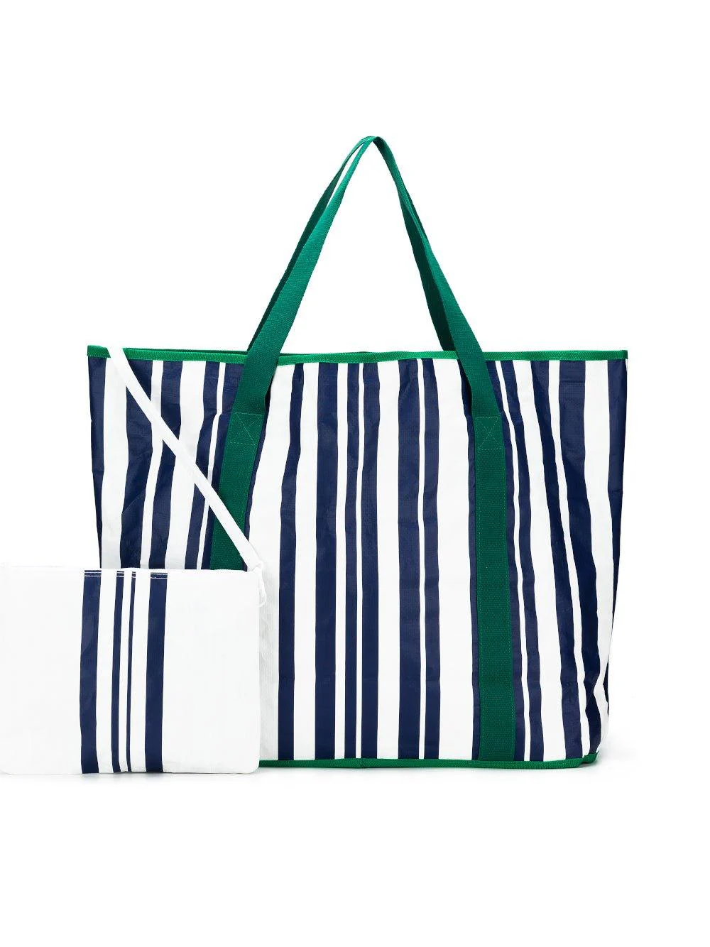 Sabbia Beach Bag Large - Green Stripe - Image 3