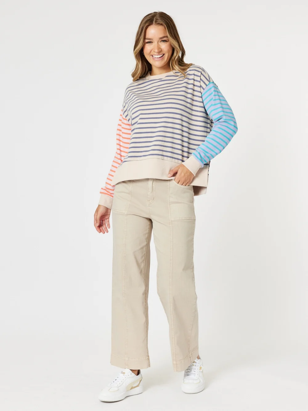 Sabrina Wide Leg Jean - Natural - Image 3