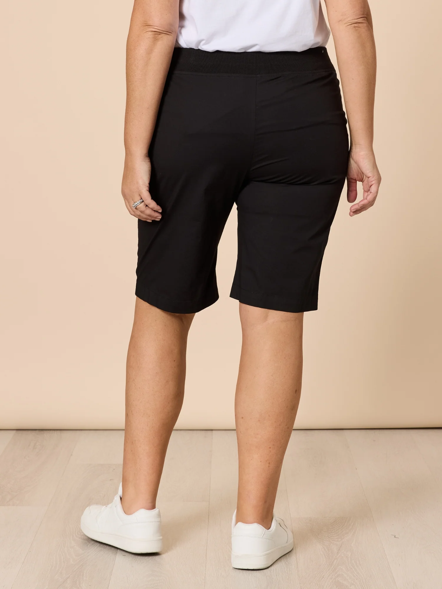 Santorini Cotton Pull On Short - Black - Image 8