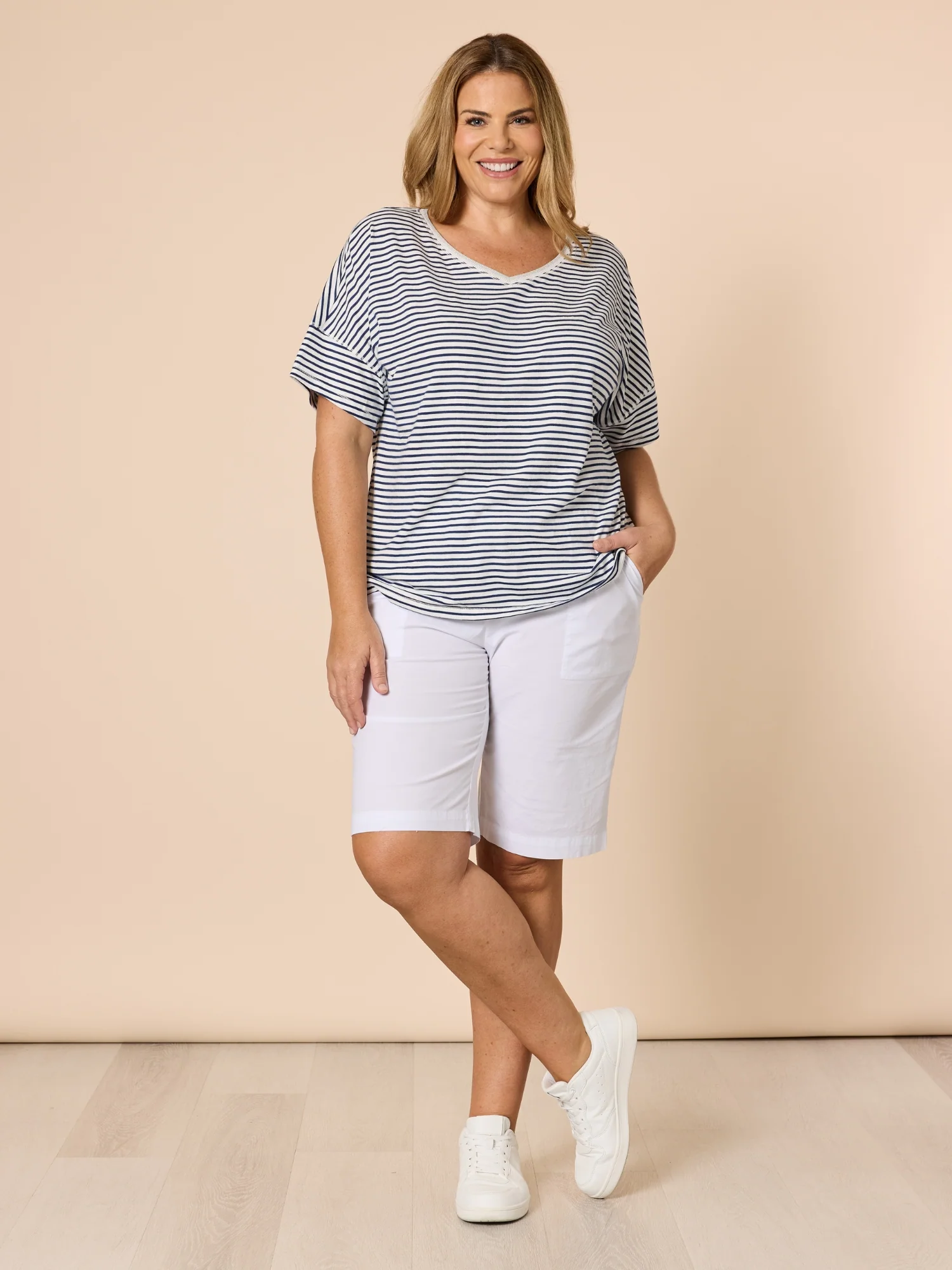 Santorini Cotton Pull On Short - White - Image 11