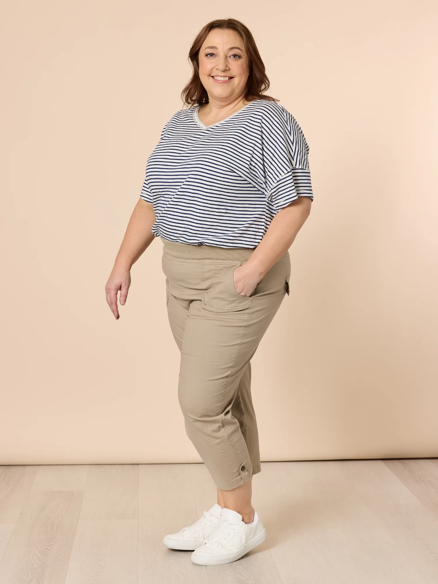 Santorini Cropped Cotton Pant - Natural - Image 3