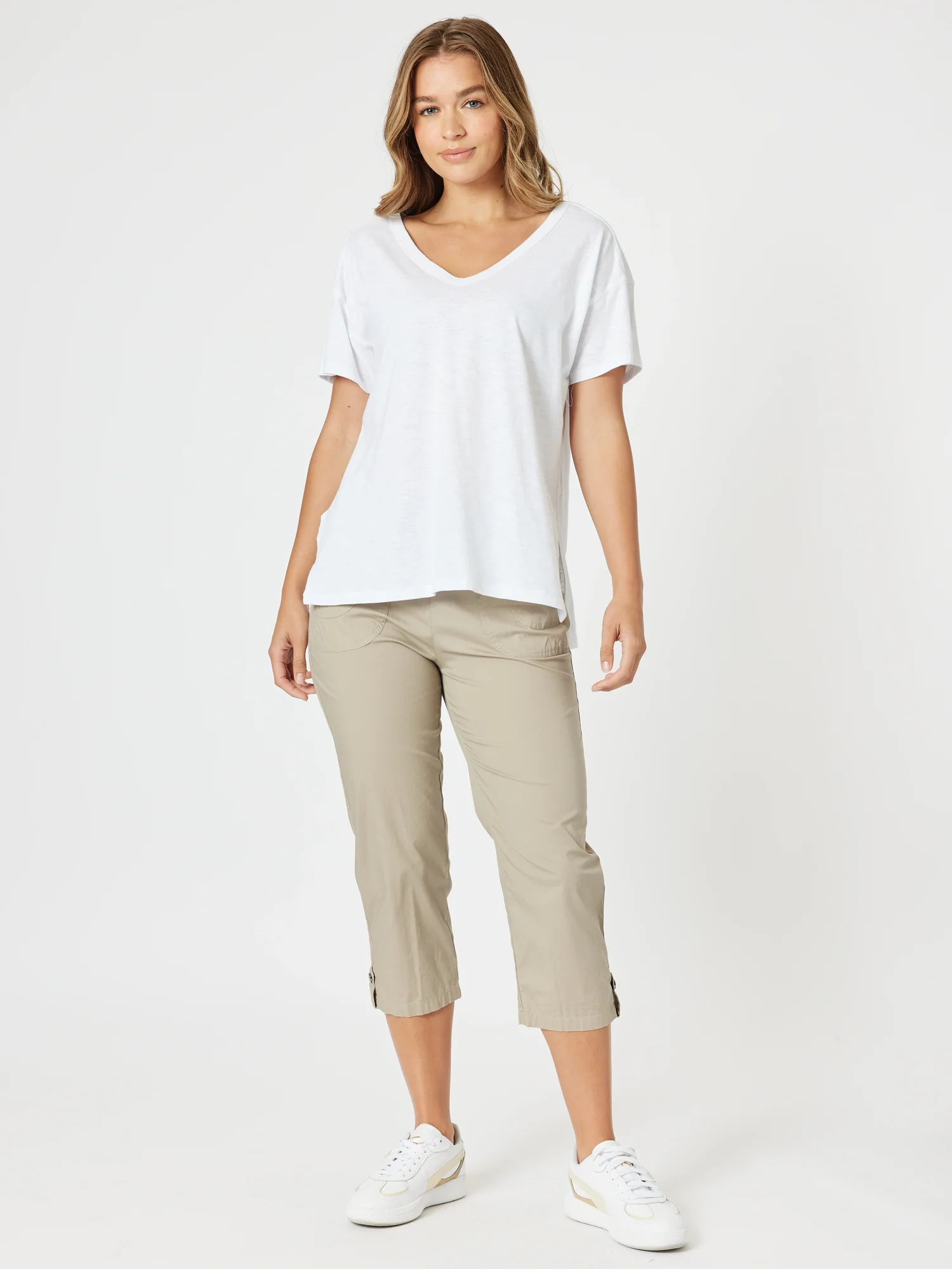 Santorini Cropped Cotton Pant - Natural - Image 4