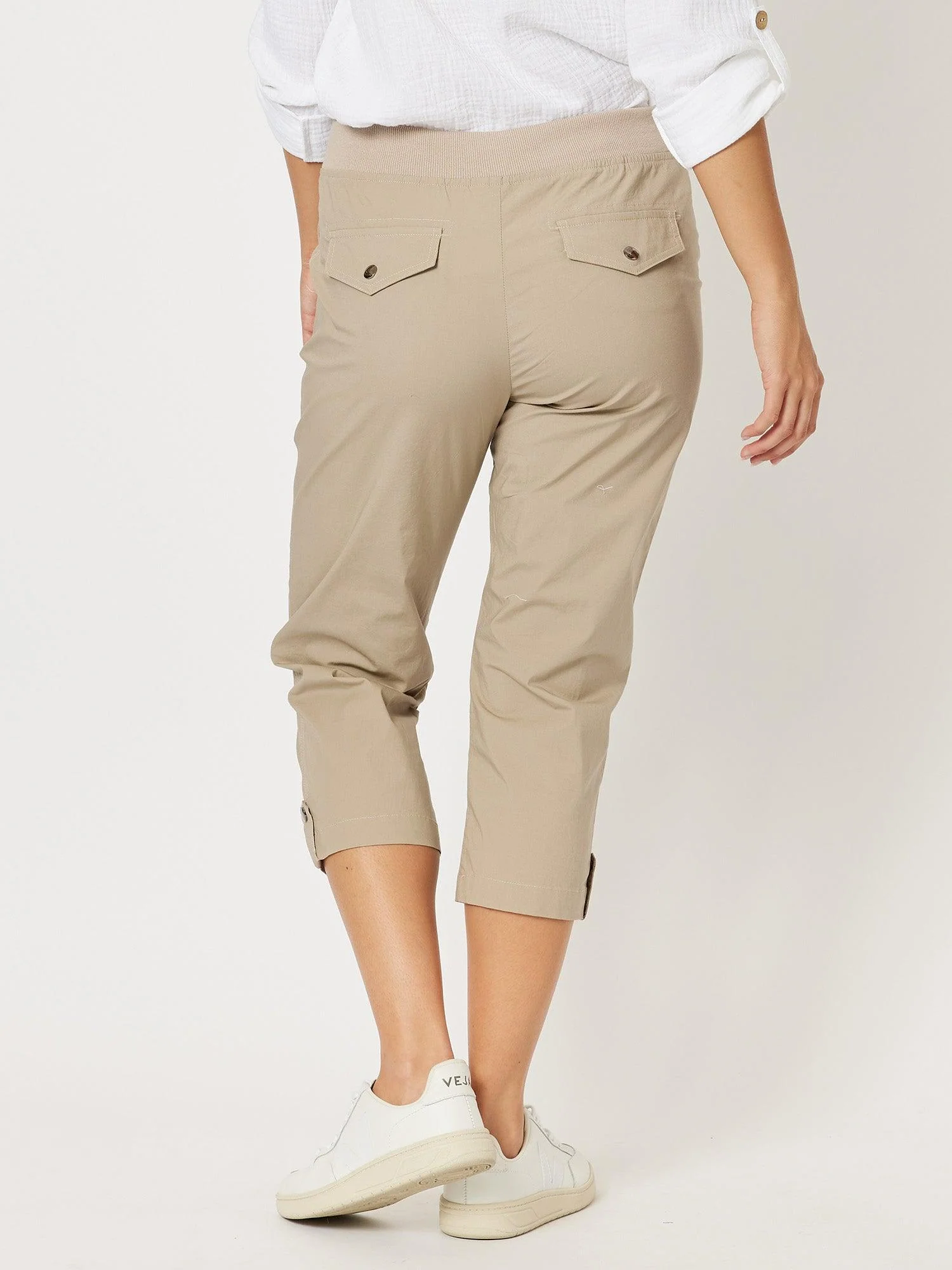 Santorini Cropped Cotton Pant - Natural - Image 6
