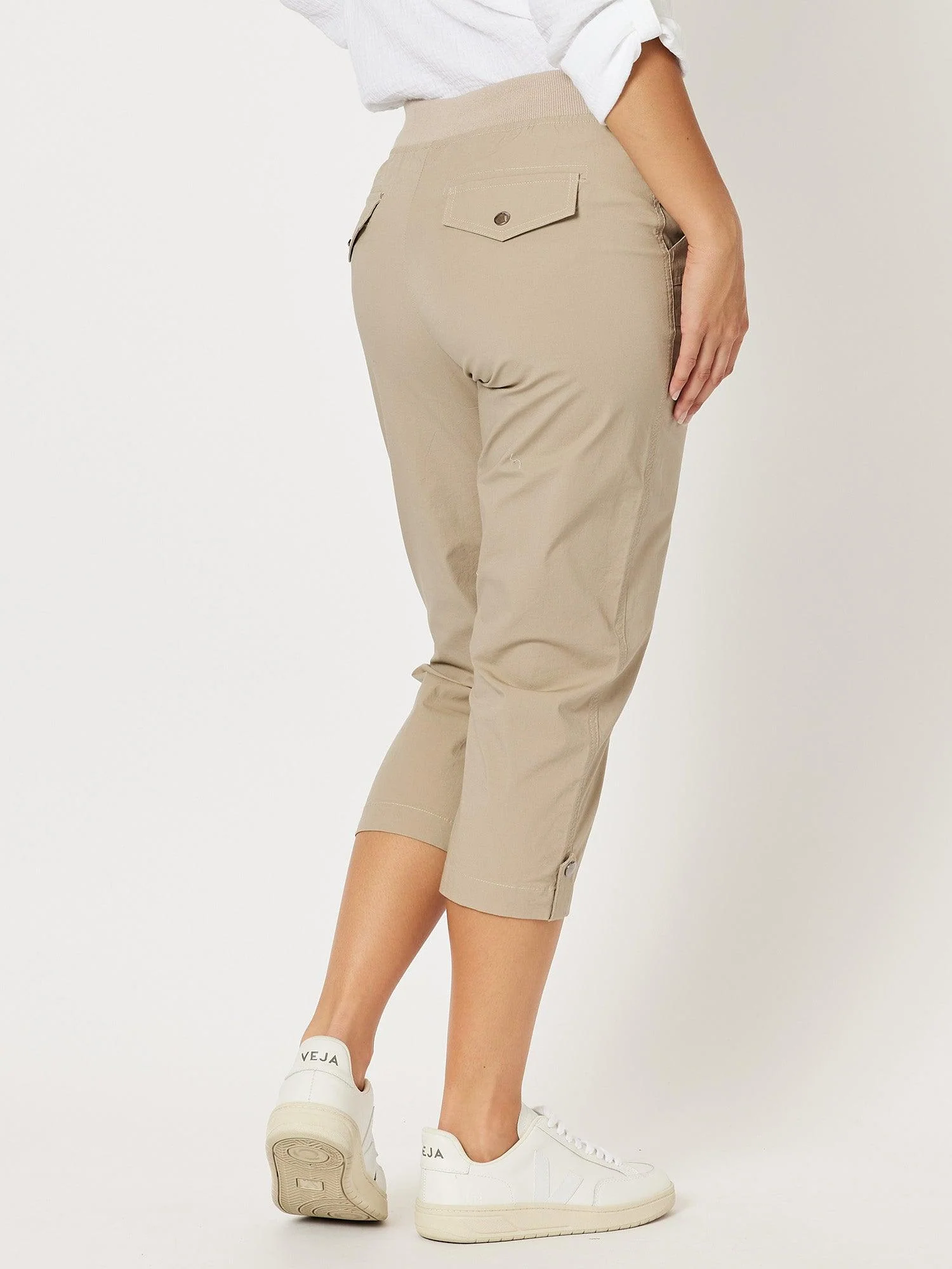 Santorini Cropped Cotton Pant - Natural - Image 7