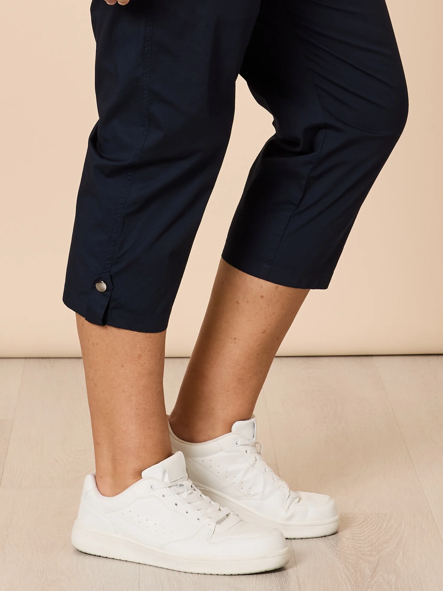 Santorini Cropped Cotton Pant - Navy - Image 10