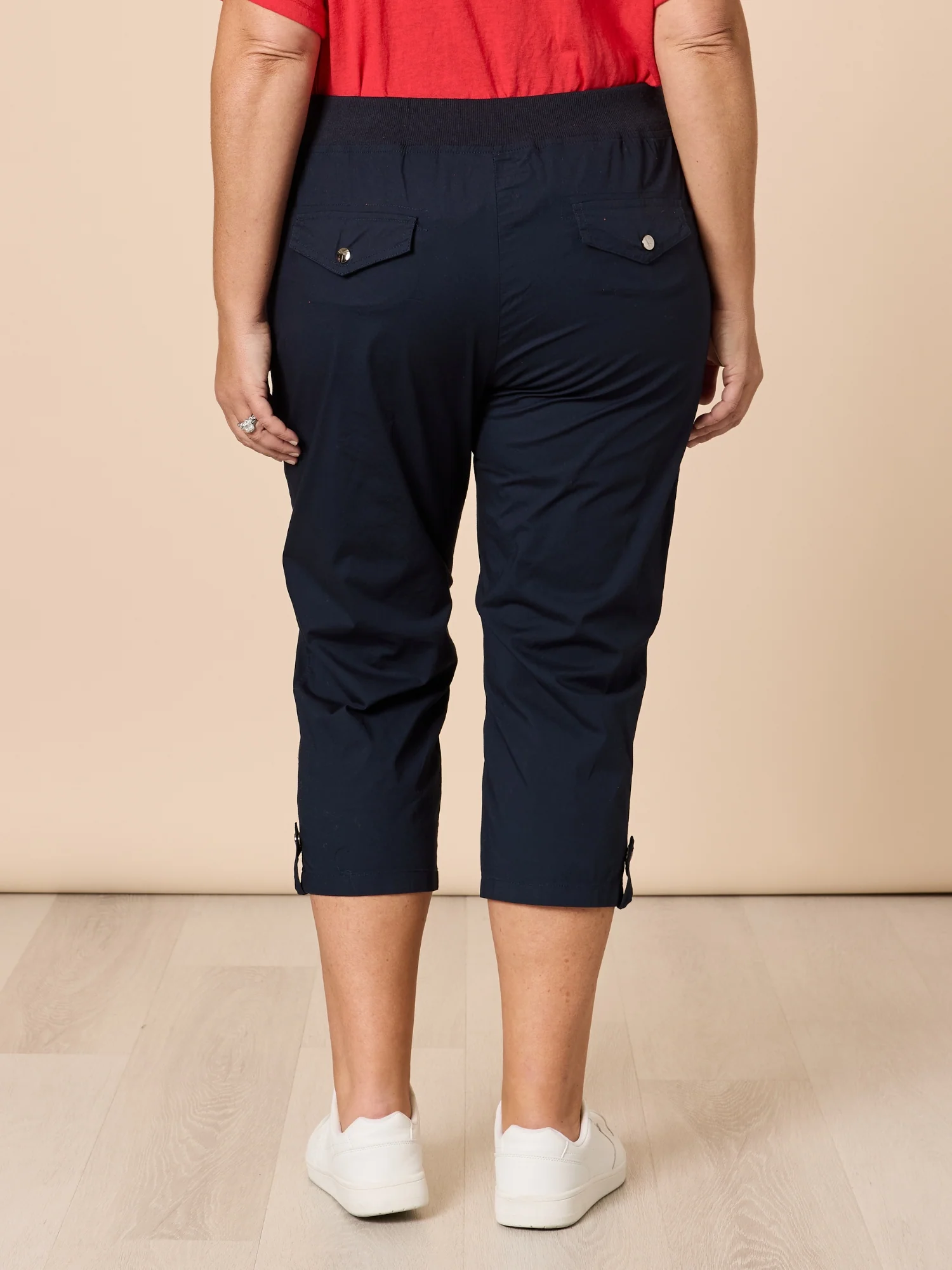 Santorini Cropped Cotton Pant - Navy - Image 11