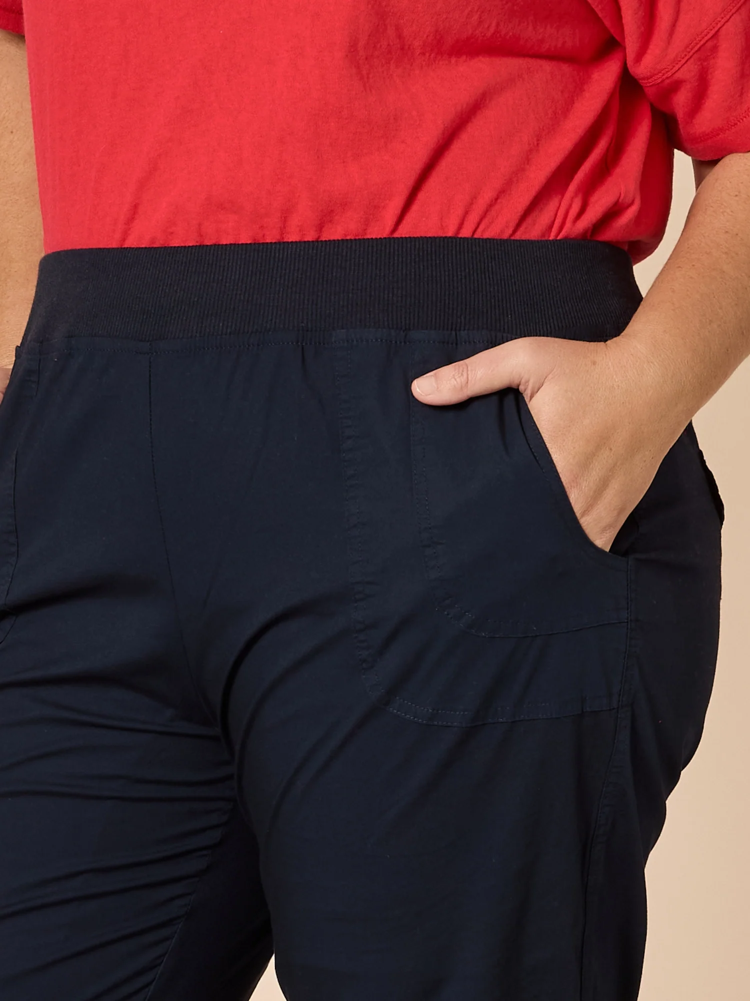 Santorini Cropped Cotton Pant - Navy - Image 6