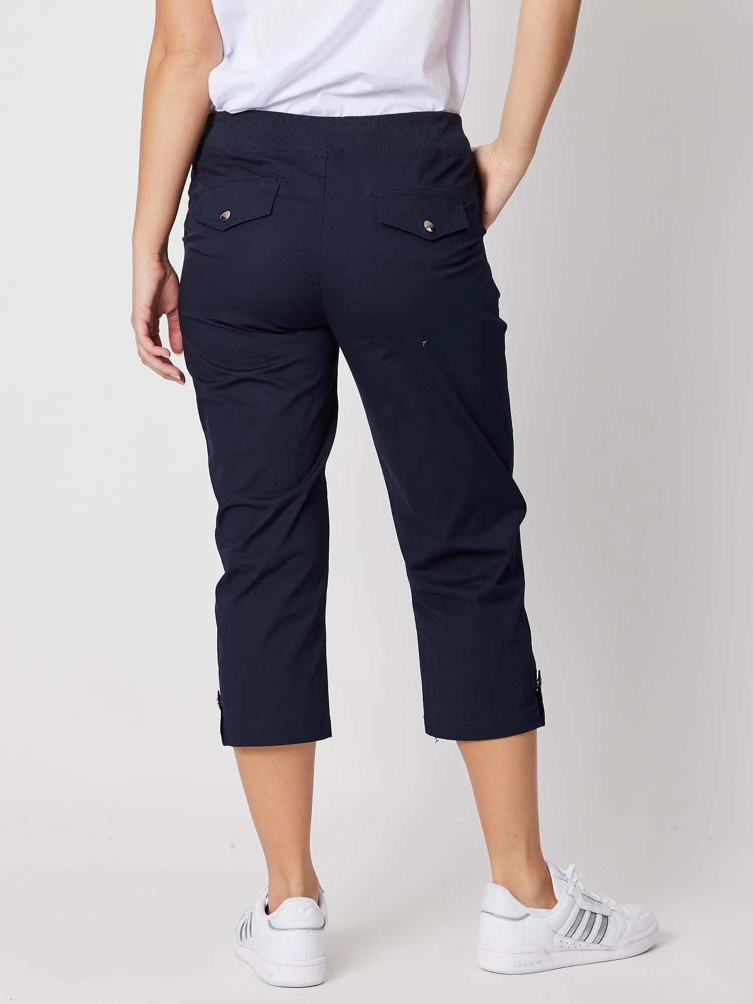 Santorini Cropped Cotton Pant - Navy - Image 9