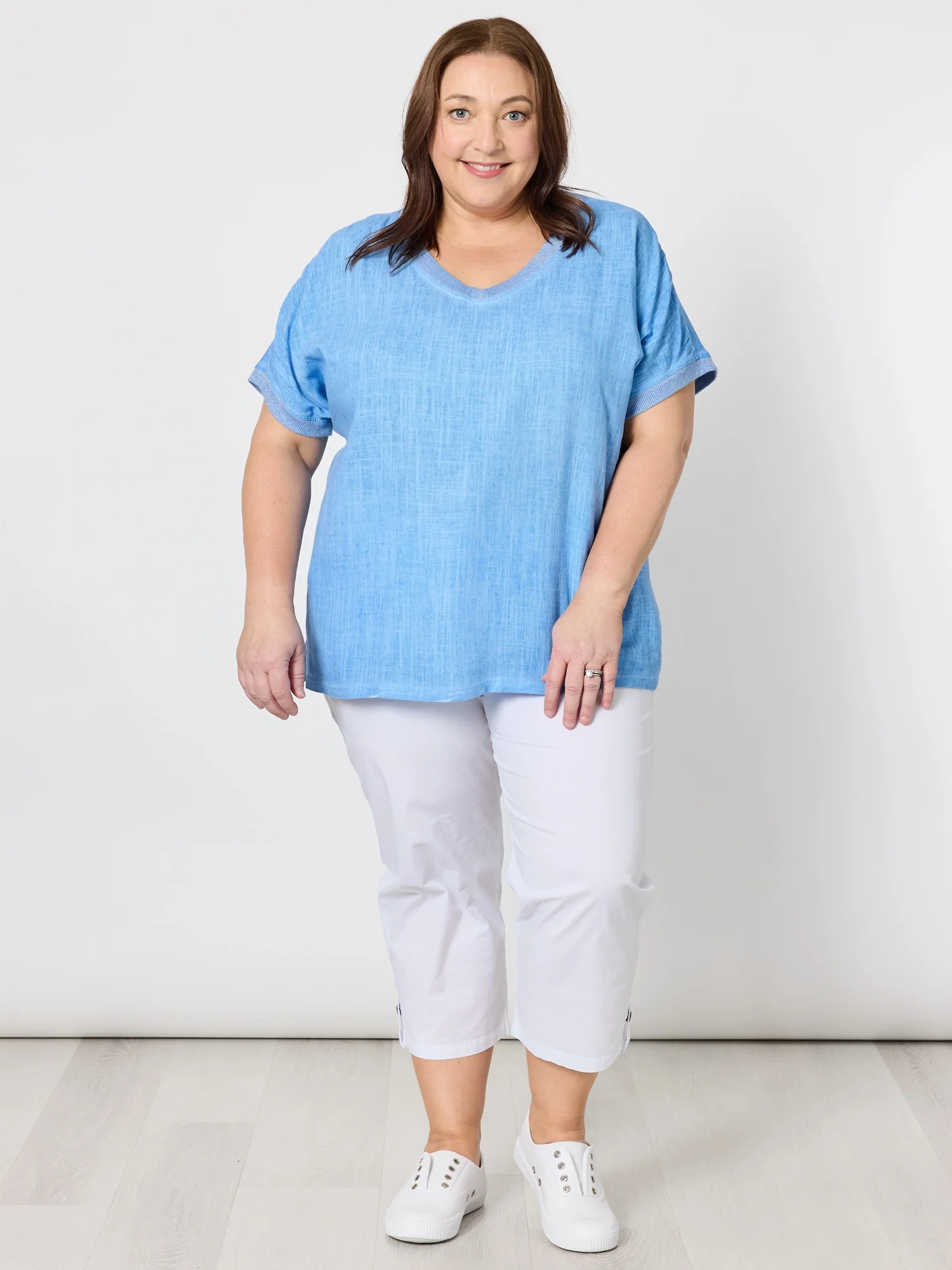 Santorini Cropped Cotton Pant - White - Image 10