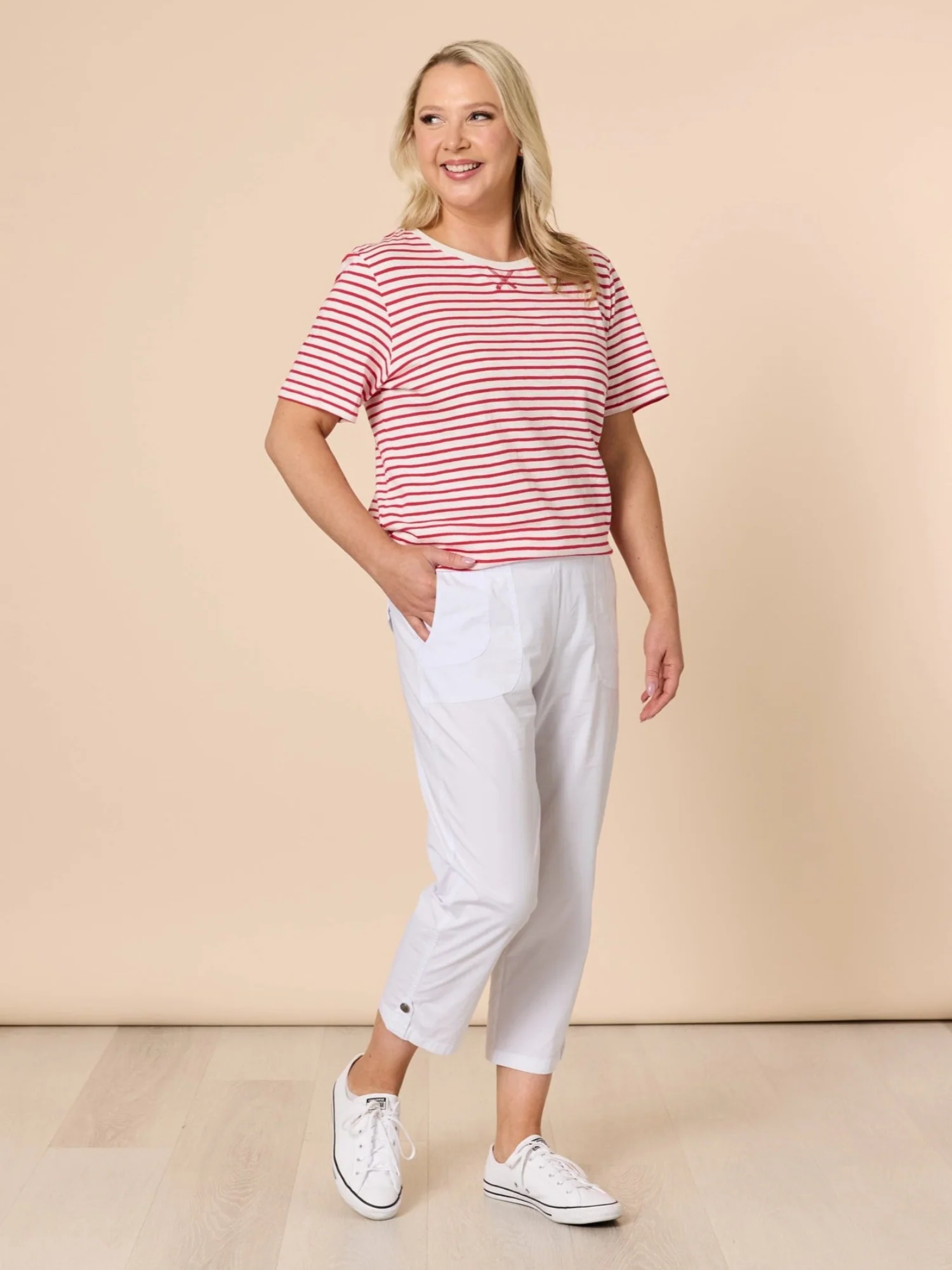 Santorini Cropped Cotton Pant - White - Image 11