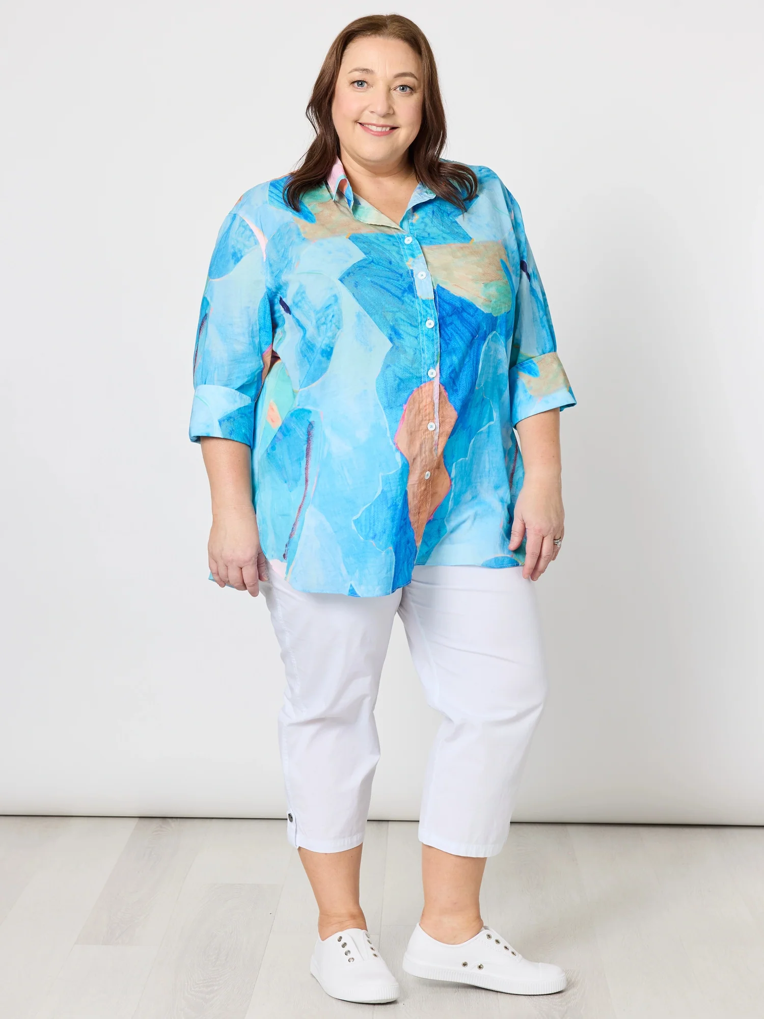 Santorini Cropped Cotton Pant - White - Image 3