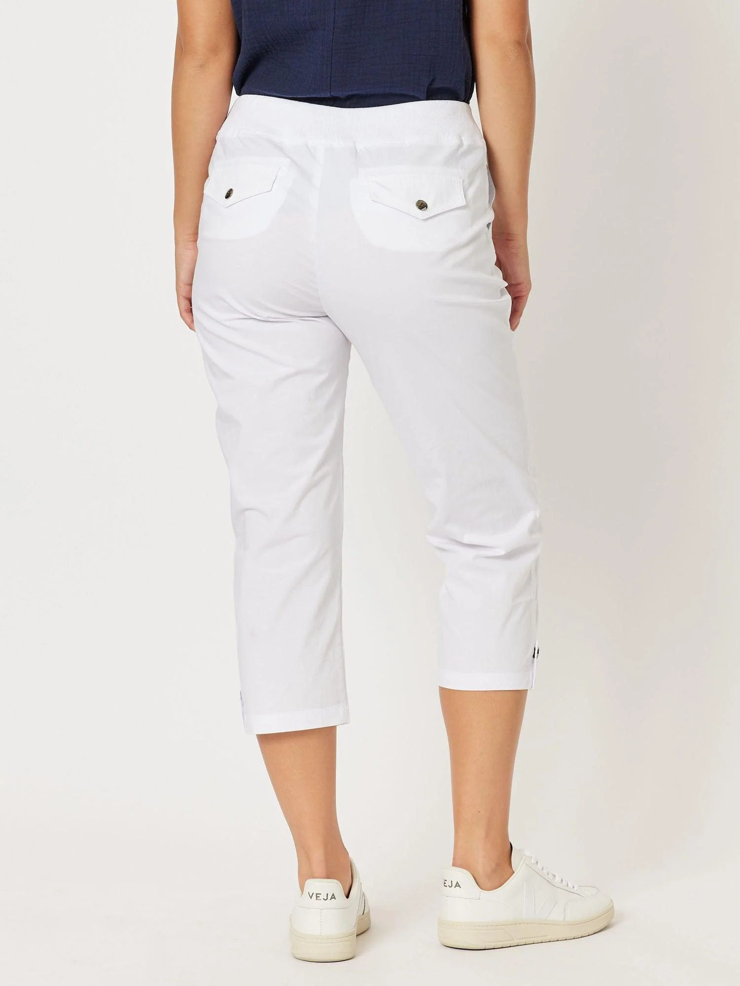 Santorini Cropped Cotton Pant - White - Image 9