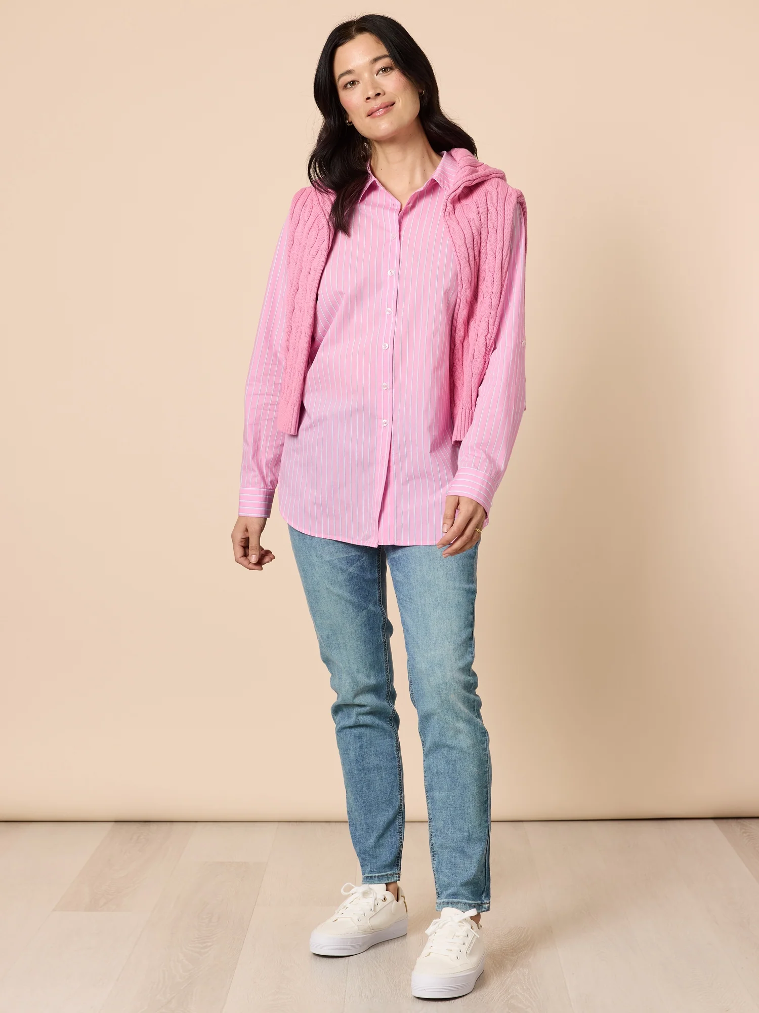 Savannah Stripe Print Shirt - Pink - Image 2