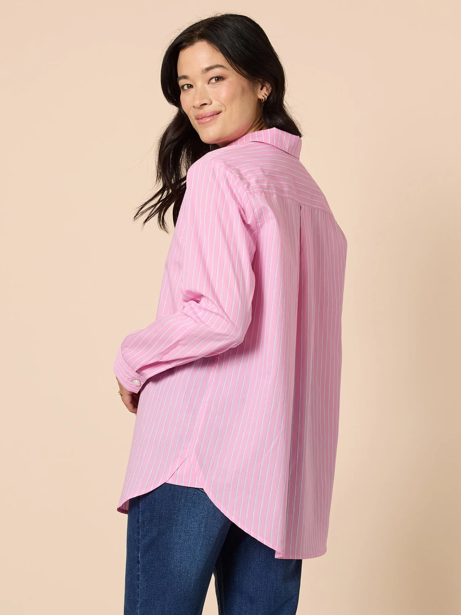 Savannah Stripe Print Shirt - Pink - Image 4