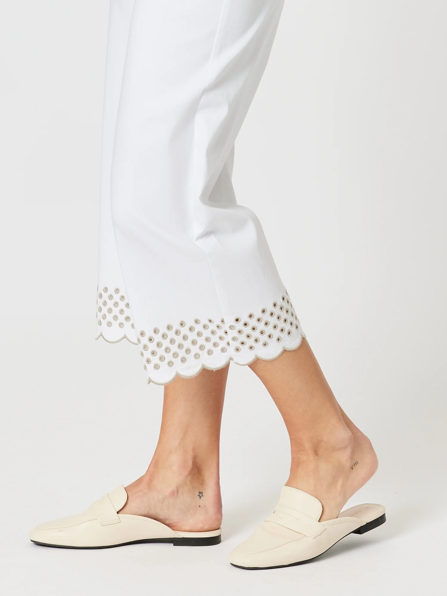 Scallop Hem Pant - White/Natural - Image 6
