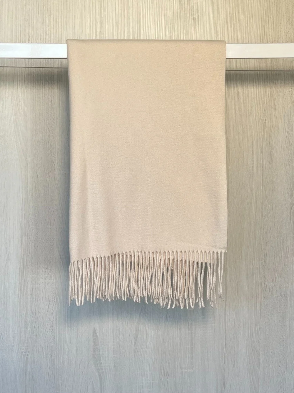 Cosy Fringe Scarf - Chalk - Image 3