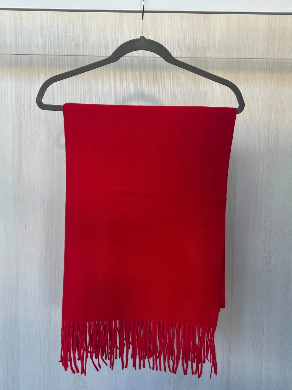 Cosy Fringe Scarf - Red - Image 2