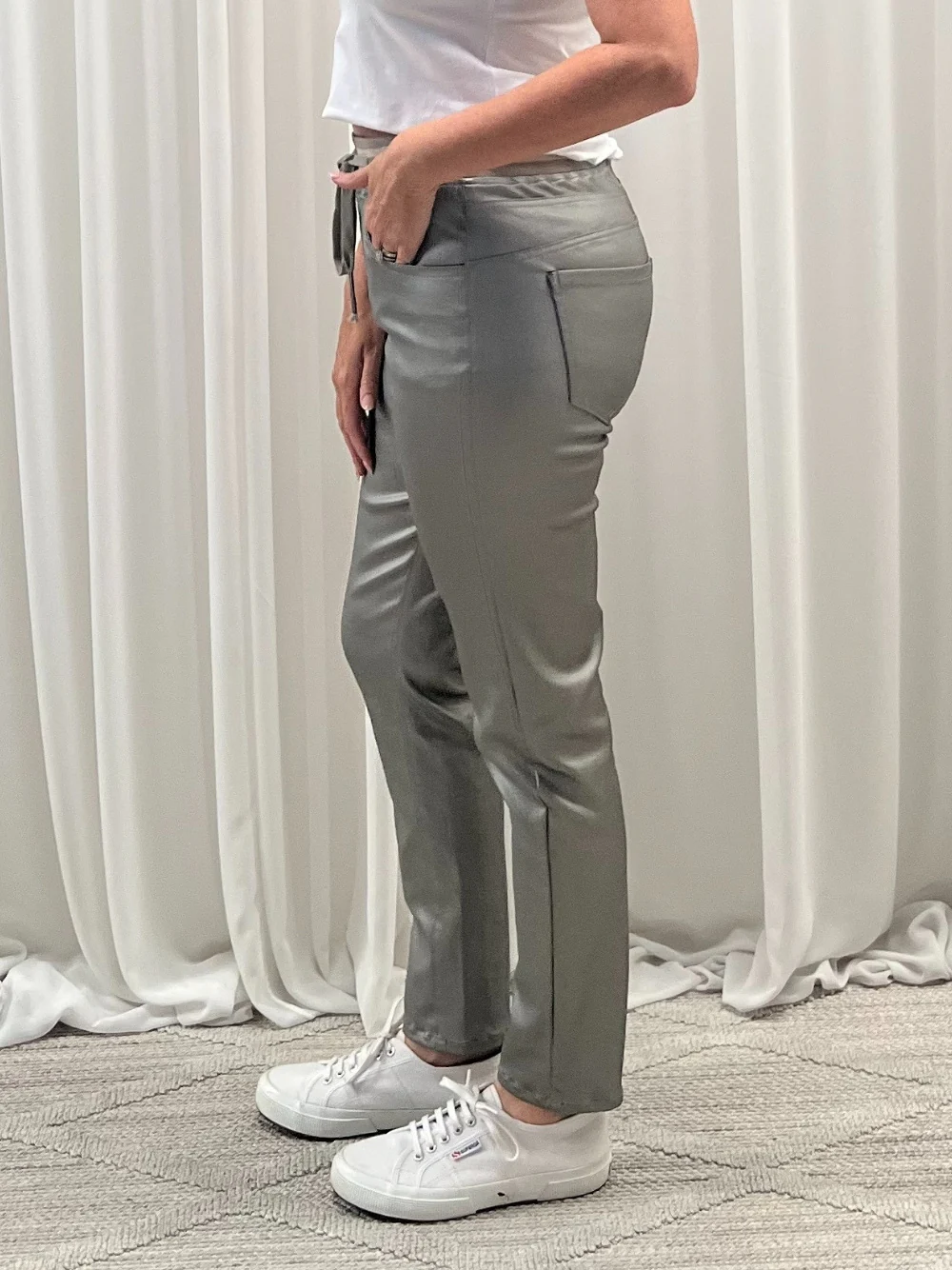 Scuba Wet Look Jogger - Pewter - Image 2