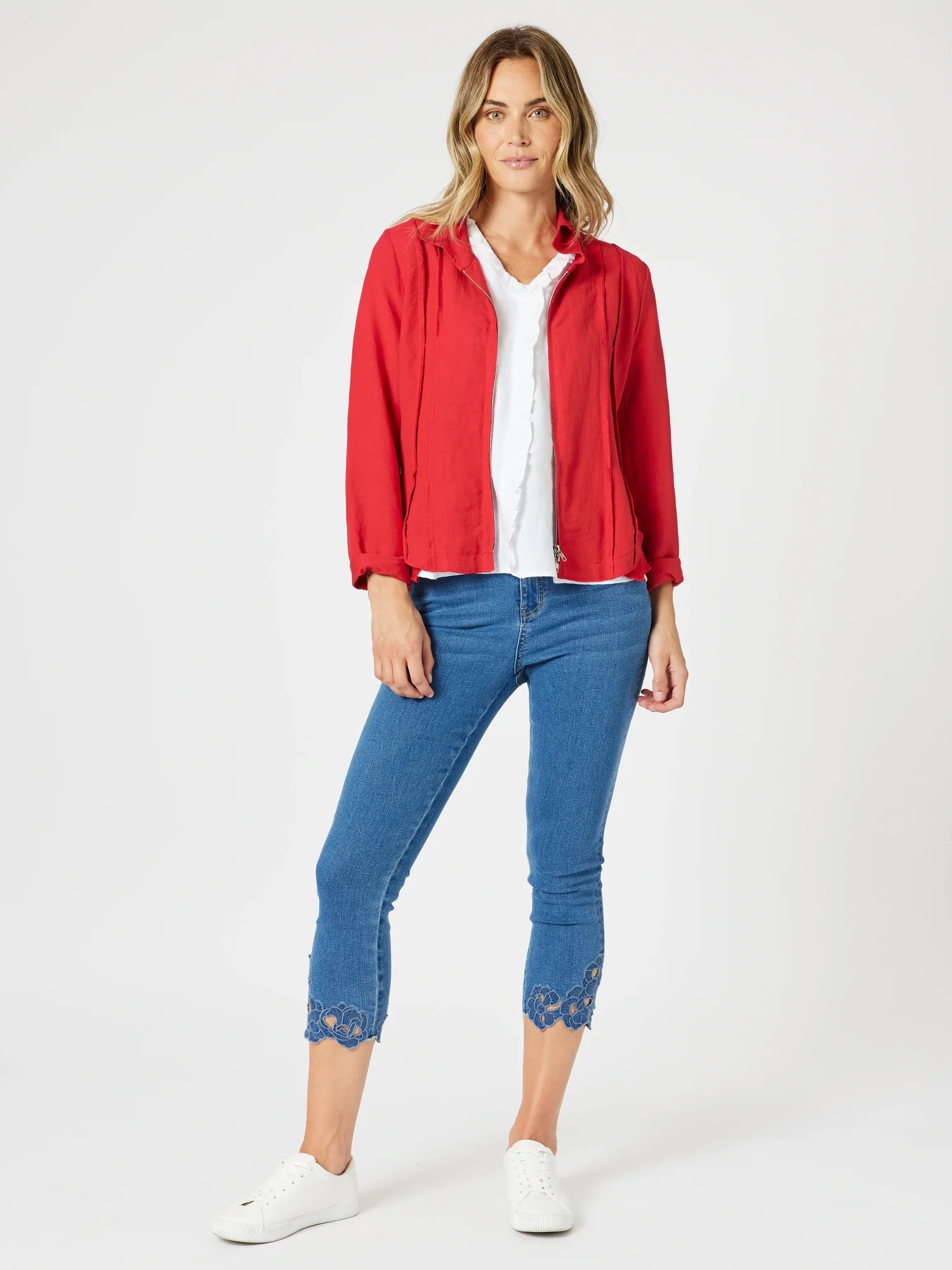Tiffany Ruffle Linen Top - White - Image 13