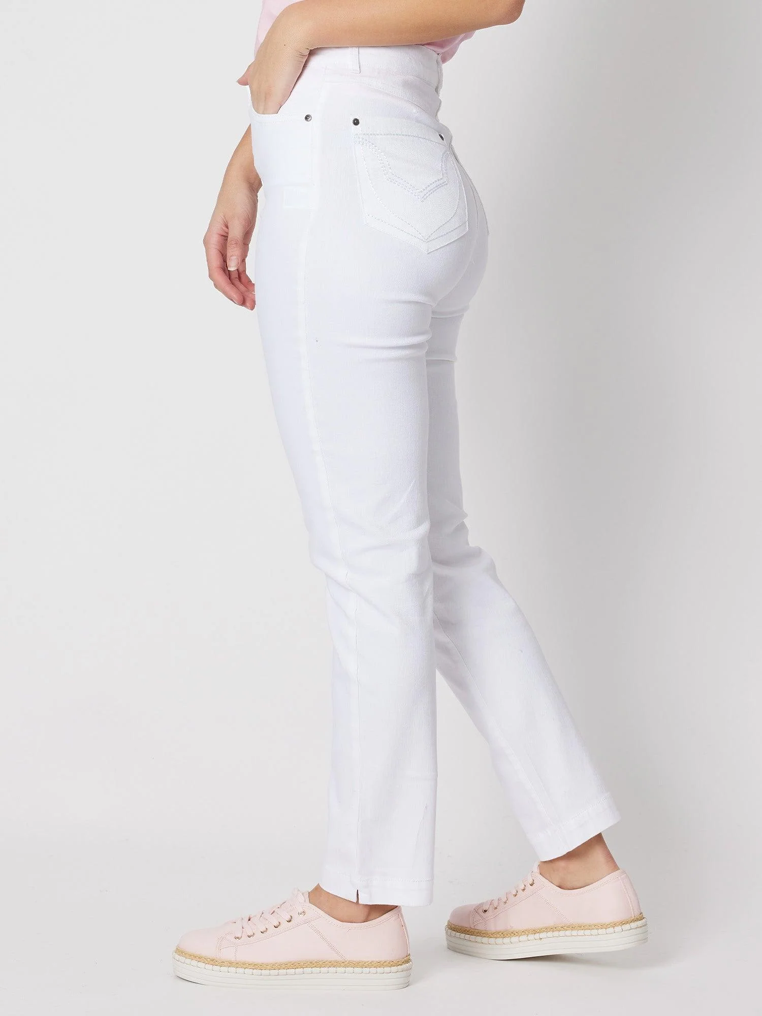 Miracle High Rise Jean - White - Image 5