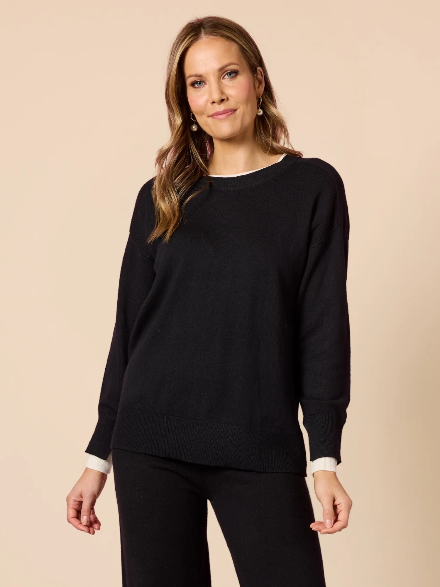 Sofia Contrast Knit - Black/Ivory