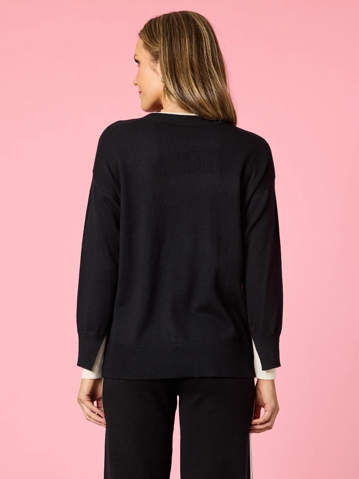 Sofia Contrast Knit - Black/Ivory - Image 4