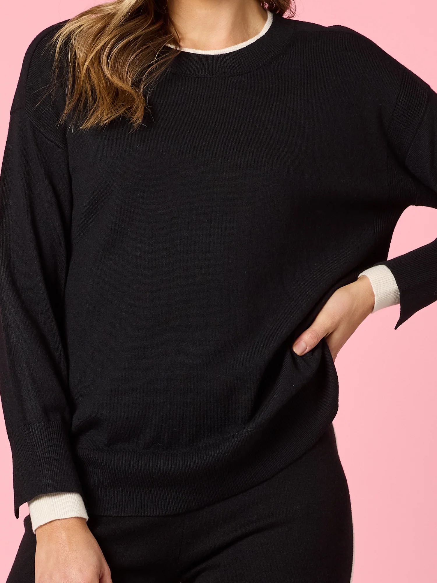 Sofia Contrast Knit - Black/Ivory - Image 5
